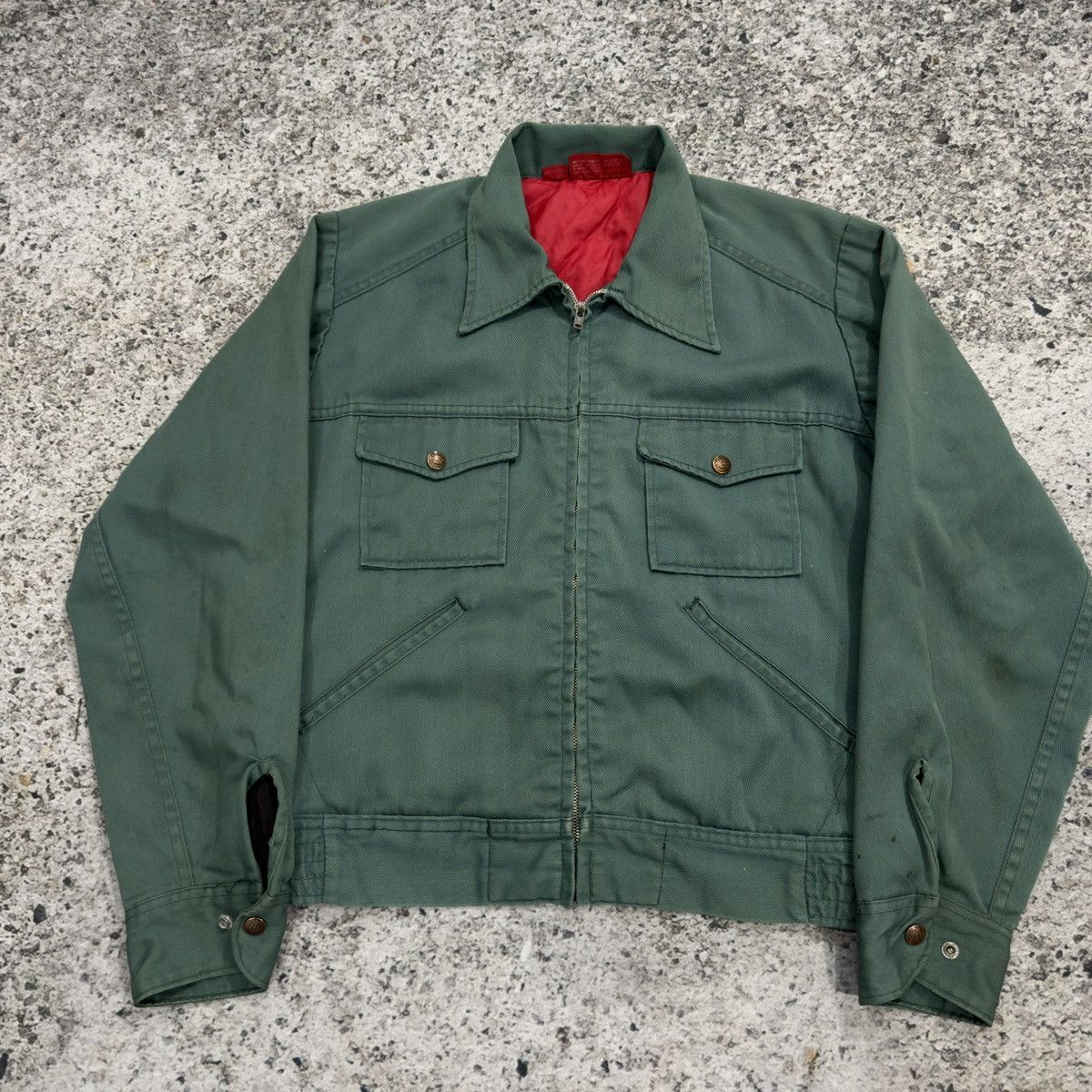 Dickies 80s Faded Thrashed Dickies Zip Up Work Jacket ERD Grunge Size US M / EU 48-50 / 2 - 3 Thumbnail