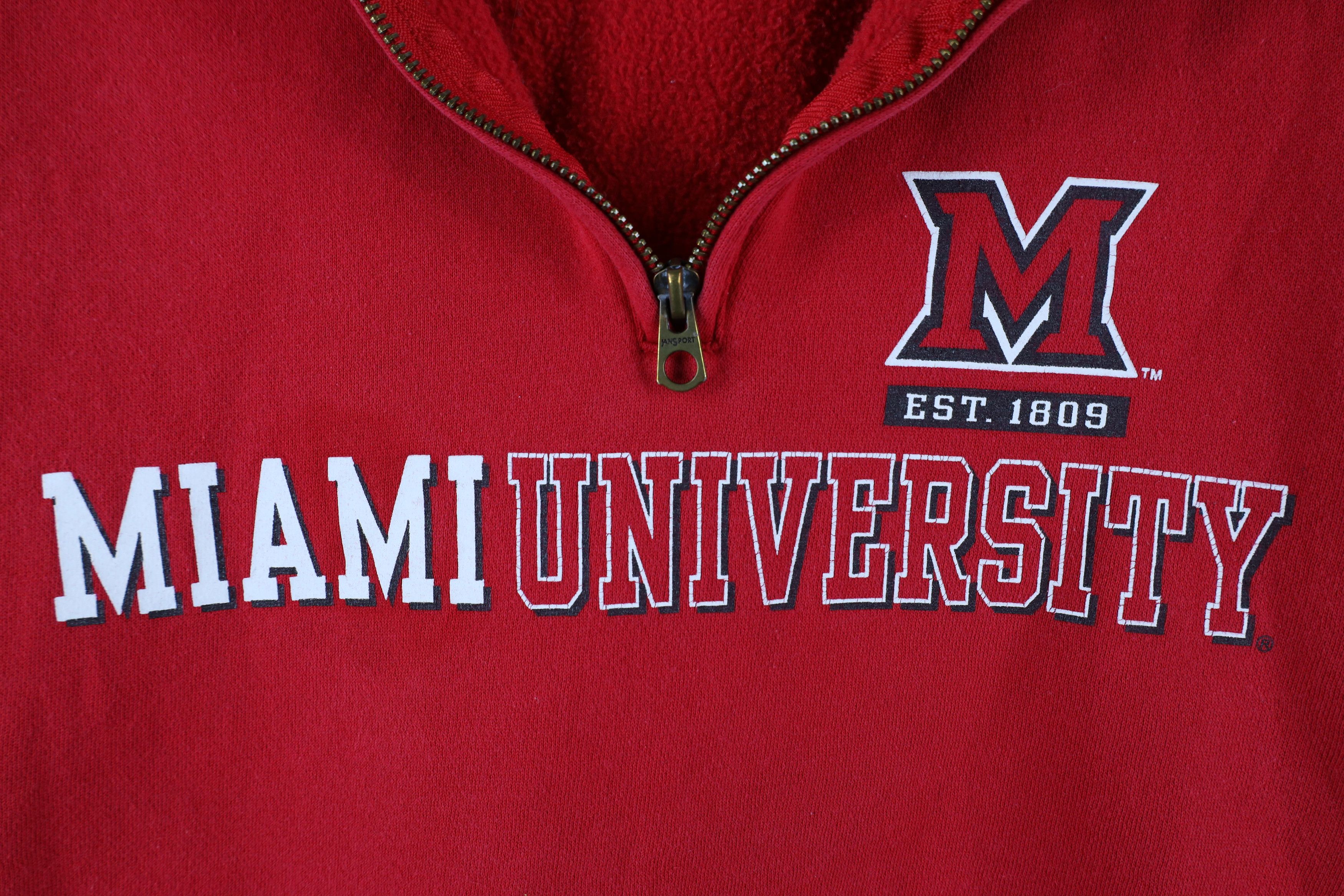 Vintage Vintage 90s University Ohio Half Zip Pullover Sweatshirt Red Size US L / EU 52-54 / 3 - 4 Thumbnail