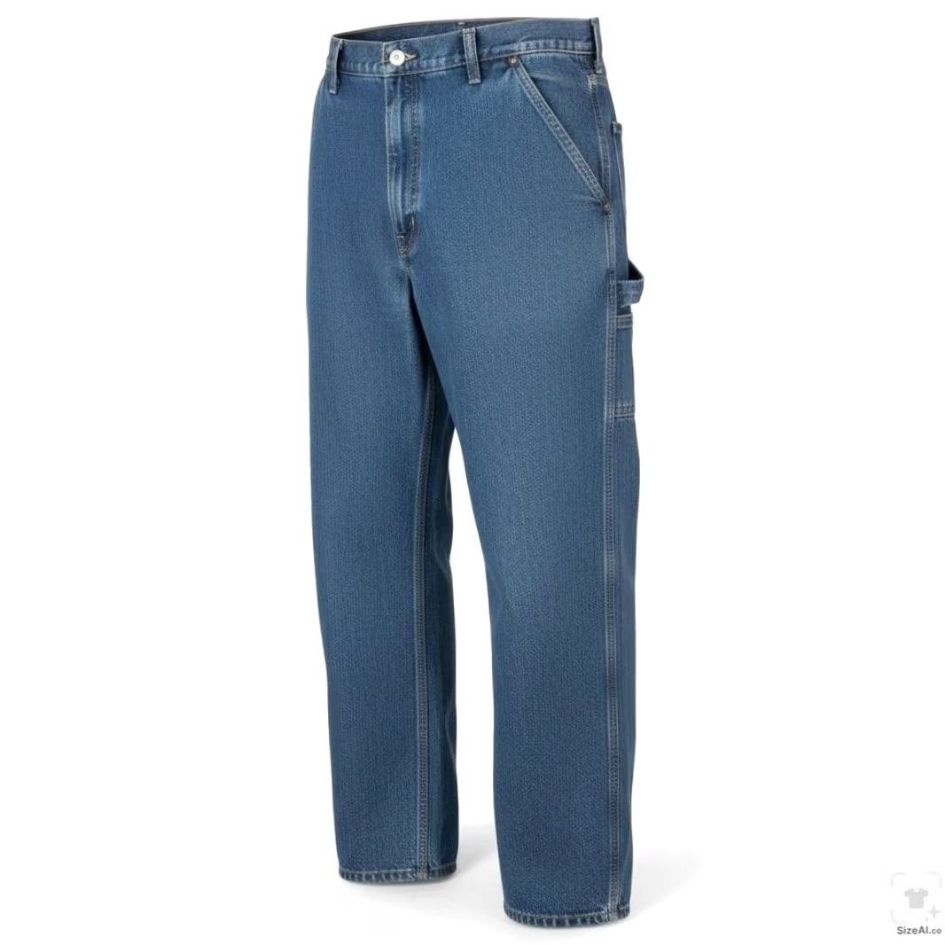 Carhartt Carhartt Jeans Mens 38x32 Blue Medium Wash Relaxed Straight 813-DPS Zip Fly Five-Pocket Denim Cotton Relaxed Regular Mens Size US 38 / EU 54 - 3 Thumbnail