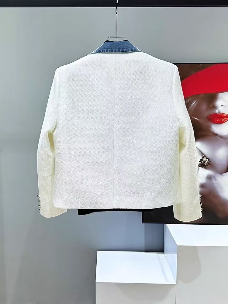 Vintage Denim Collar White Jacket Size US M / EU 48-50 / 2 - 3 Thumbnail