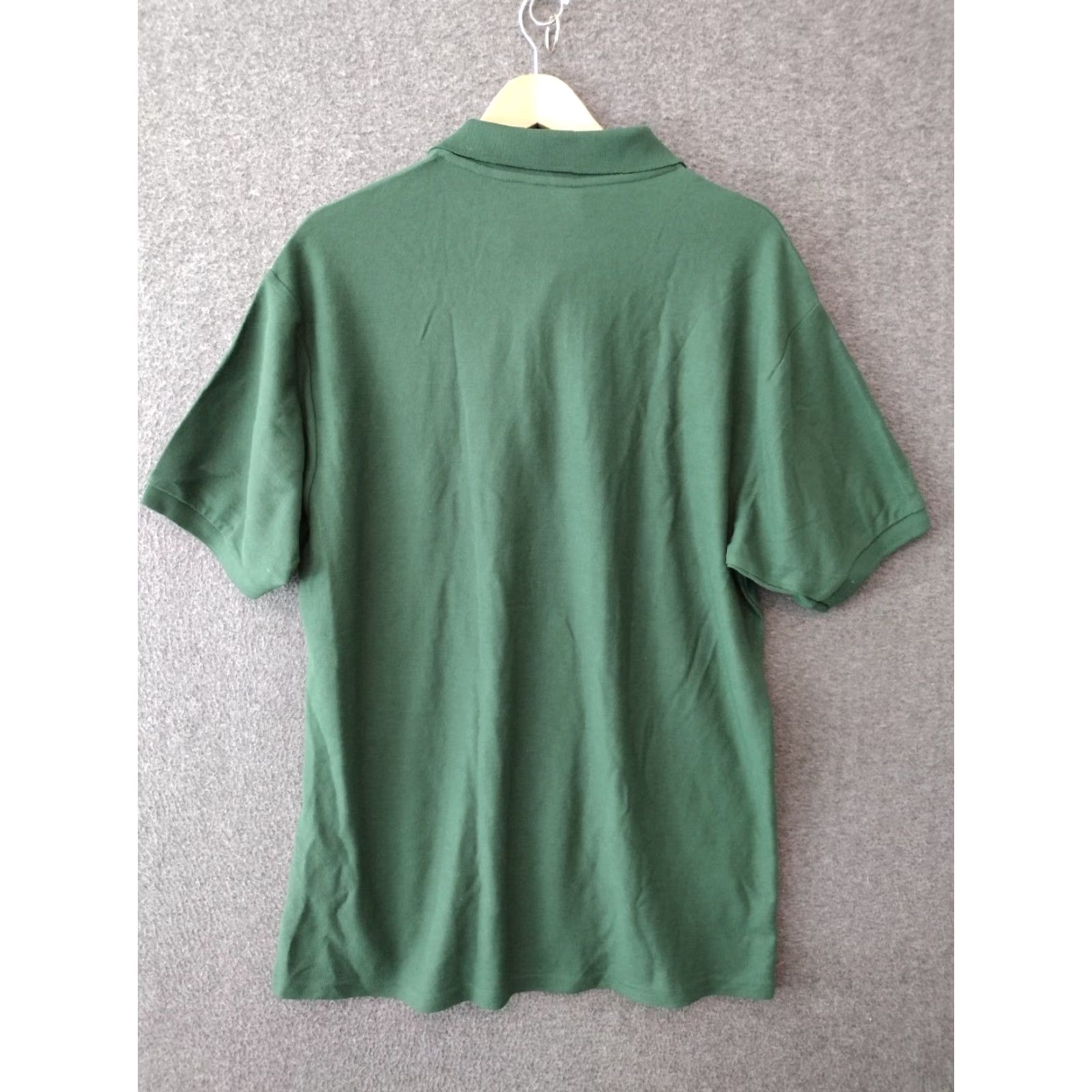 Jerzees JERZEES Polo Shirt Men Green L Easy Care Crew Neck Short Sleeve Button-Down Solid Casual Shirt Sportswear 90s Mens Size US L / EU 52-54 / 3 - 2 Thumbnail
