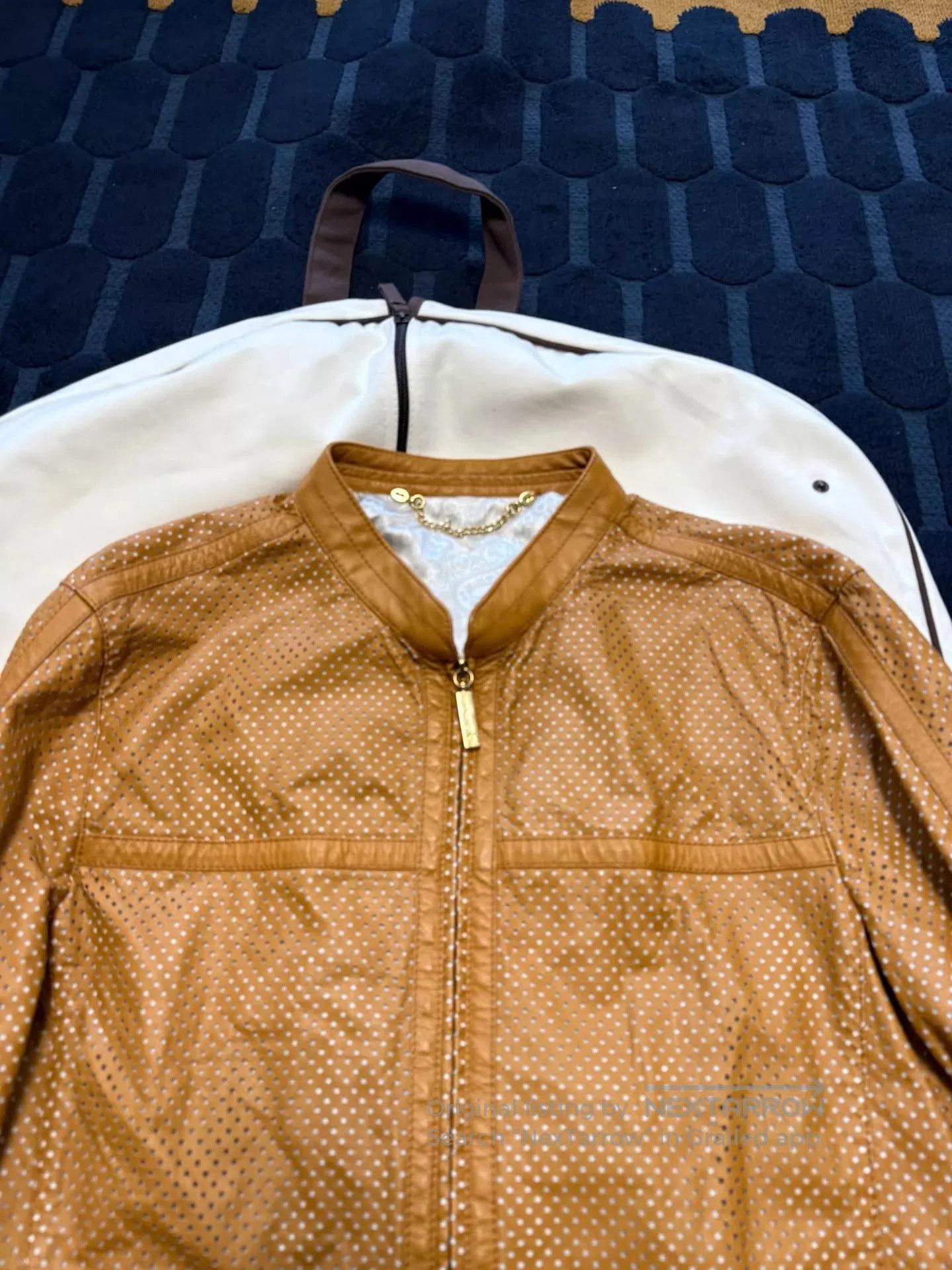 Hettabretz Beige Perforated Leather Jacket Size M. Size US M / EU 48-50 / 2 - 3 Thumbnail