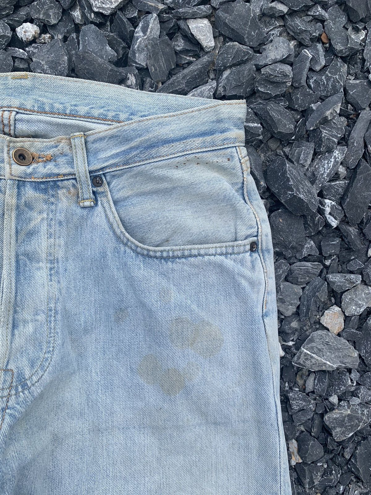 Edwin × Kapital × Vintage EDWIN 505 SELVEDGE BUTTON FLY BAGGY FADED DISTRESSED DENIM Size US 32 / EU 48 - 13 Thumbnail