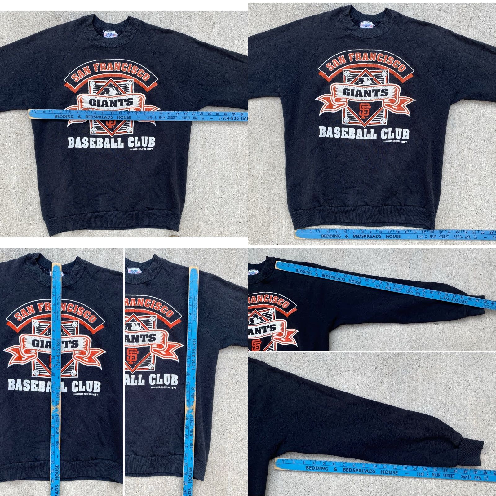 Vintage VINTAGE San Francisco Giants Baseball Raglan Sweatshirt Sweater XL Black Cotton Blend Long Sleeve Graphic Print 80s Mens Sweatshirt Size US XL / EU 56 / 4 - 11 Thumbnail