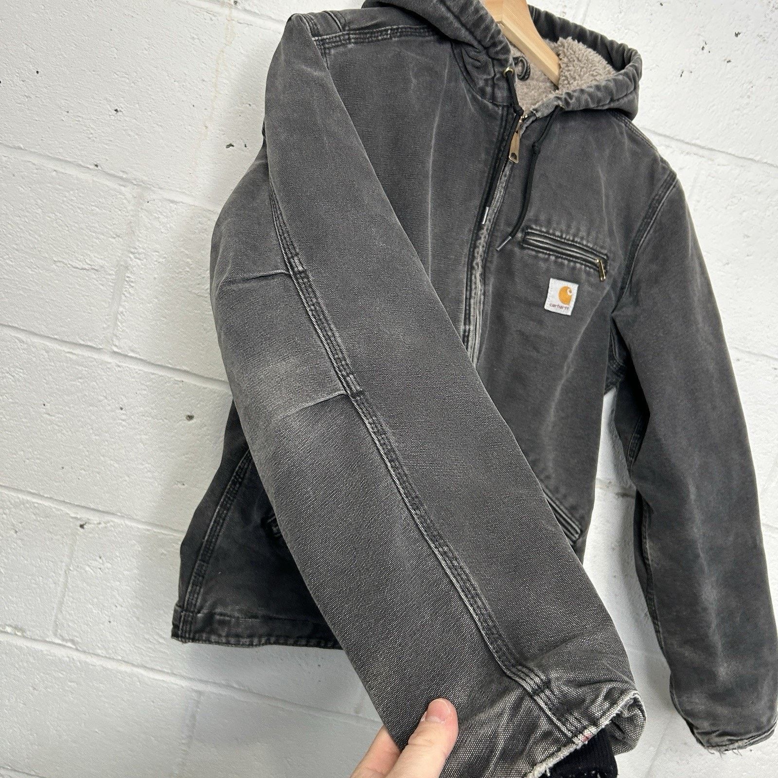 Carhartt Carhartt Sherpa-Lined Hooded Detroit Jacket “Black” WJ141 Size M / US 6-8 / IT 42-44 - 6 Thumbnail