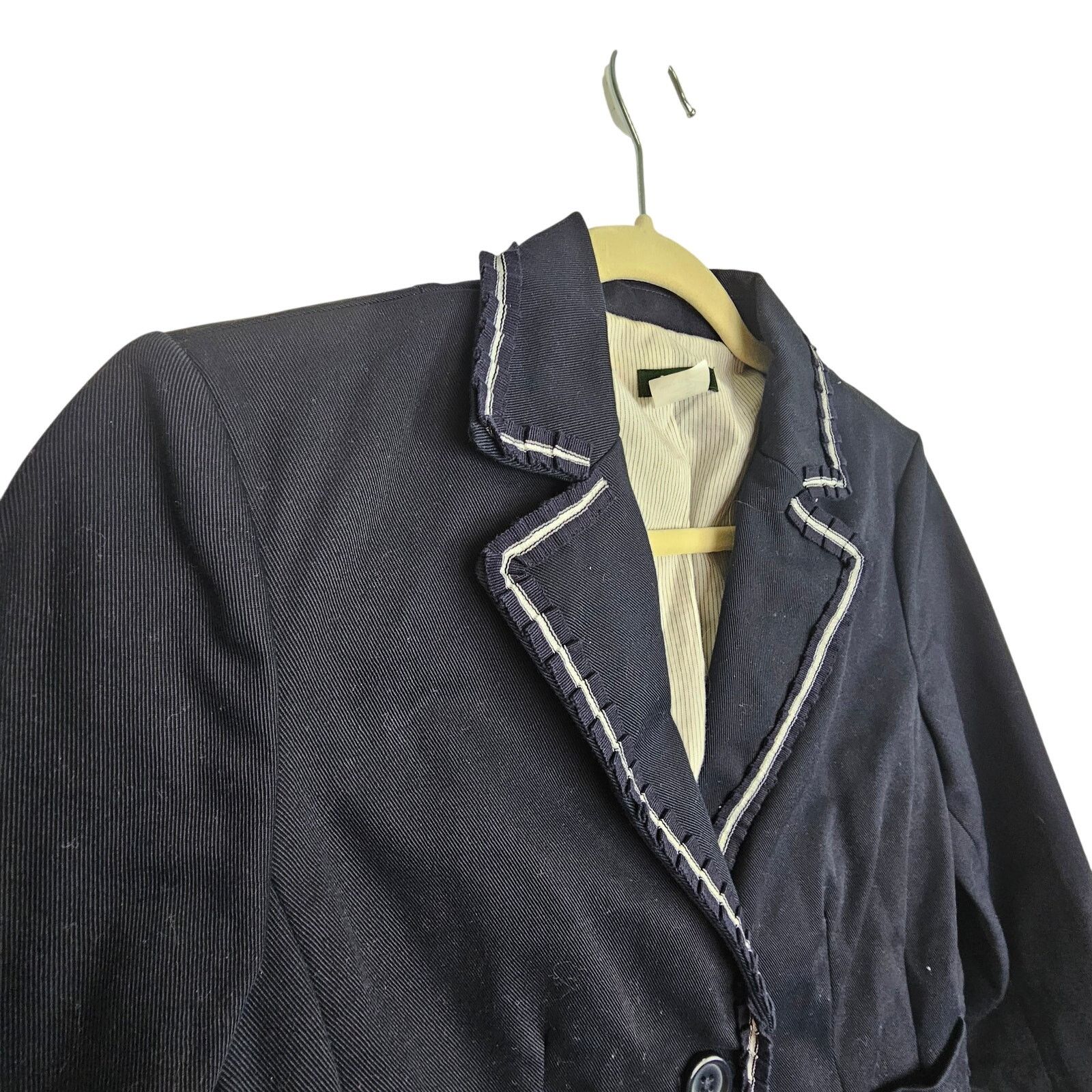 J.Crew J. Crew Ruffle Trim Two-Button Blazer 6 Career Corp Preppy Size M / US 6-8 / IT 42-44 - 5 Thumbnail