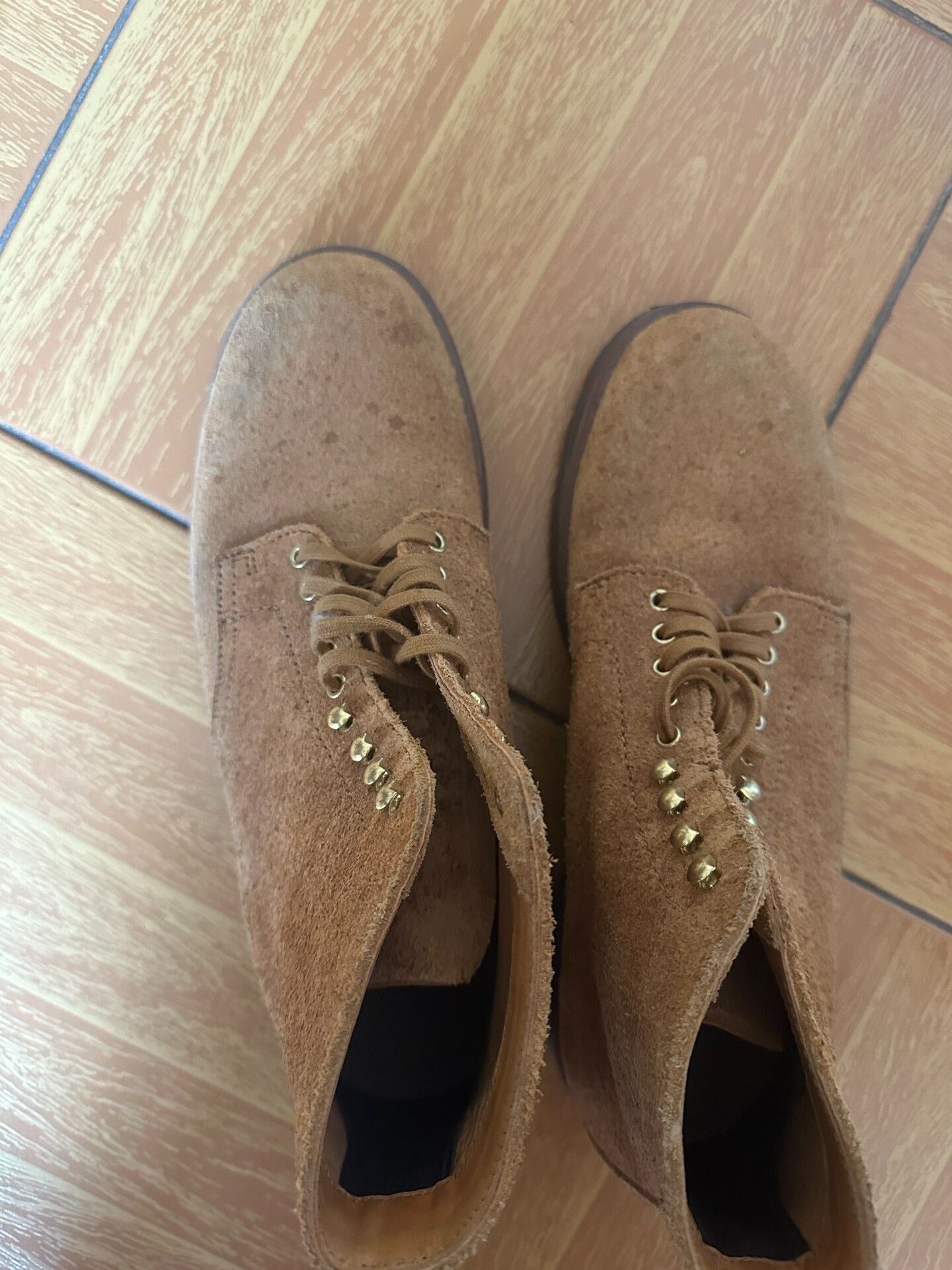 Japanese Brand Vintage Japanese Gold Suede Work Boots Size US 8 / EU 41 - 1 Thumbnail