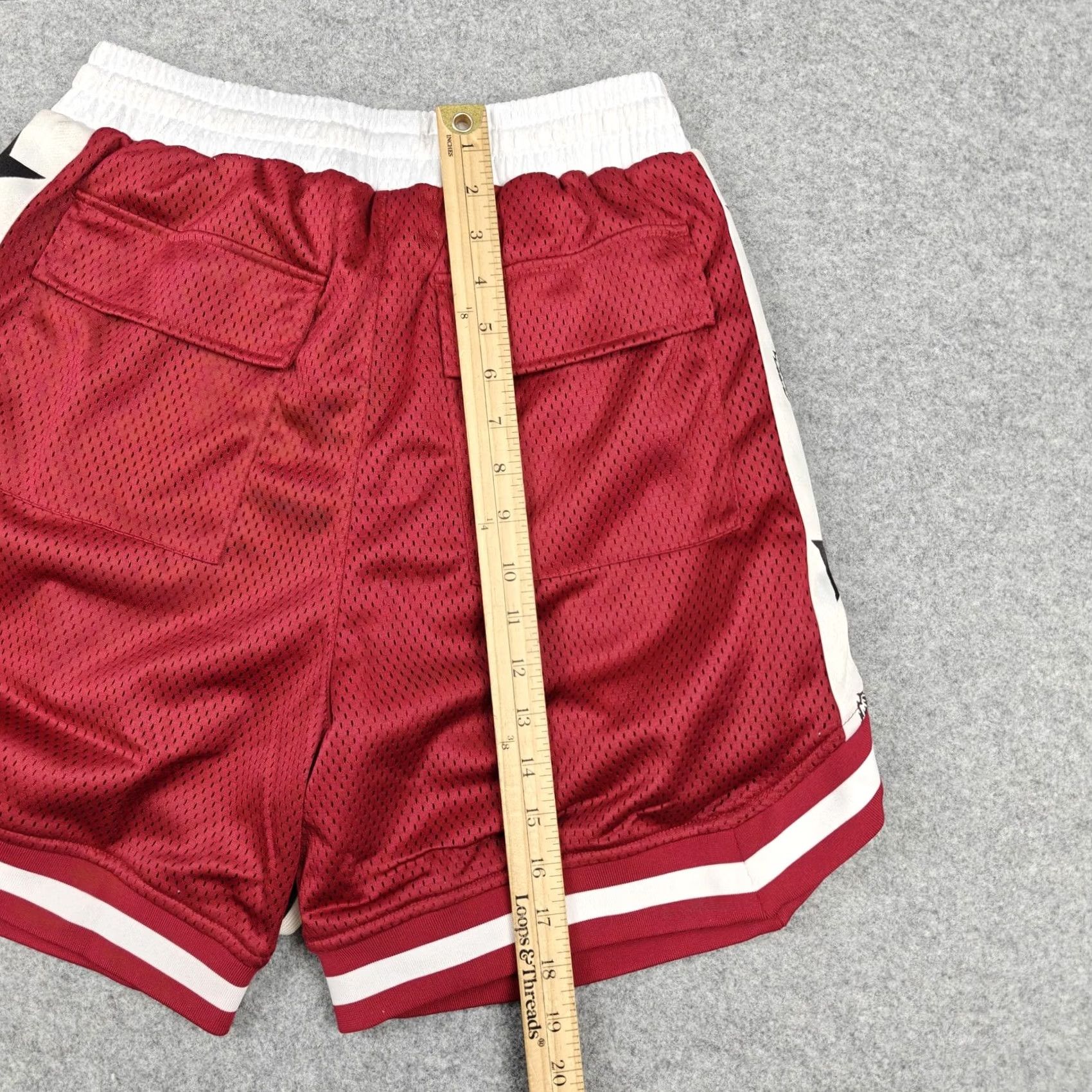 Darc Sport Darc Sport Wolf Basketball Shorts Mens Medium Maroon Zip Pockets New Size US 31 - 7 Thumbnail