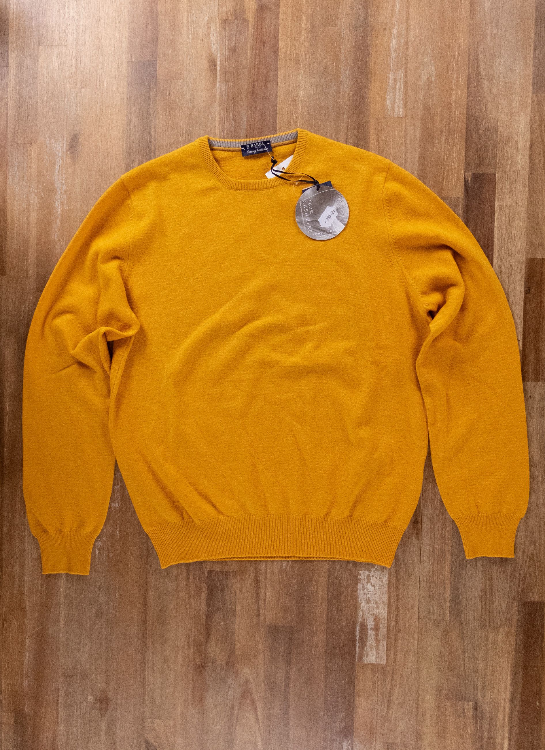 image of Barba Napoli Yellow Pure Cashmere Sweater Medium 48 It, Men's