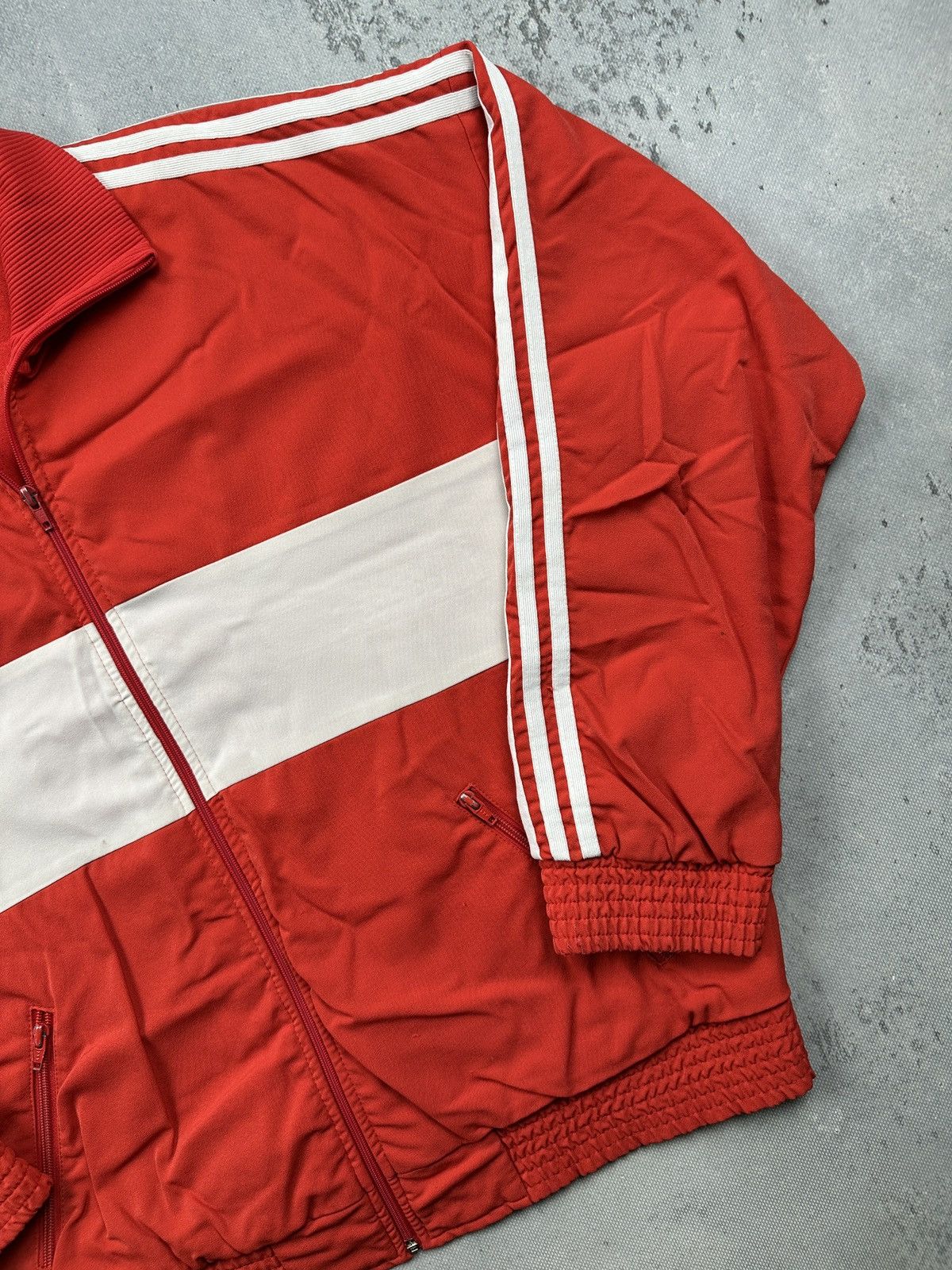 Adidas Vintage Adidas West Germany Rare Track Jacket Red White 80s Size US L / EU 52-54 / 3 - 3 Thumbnail