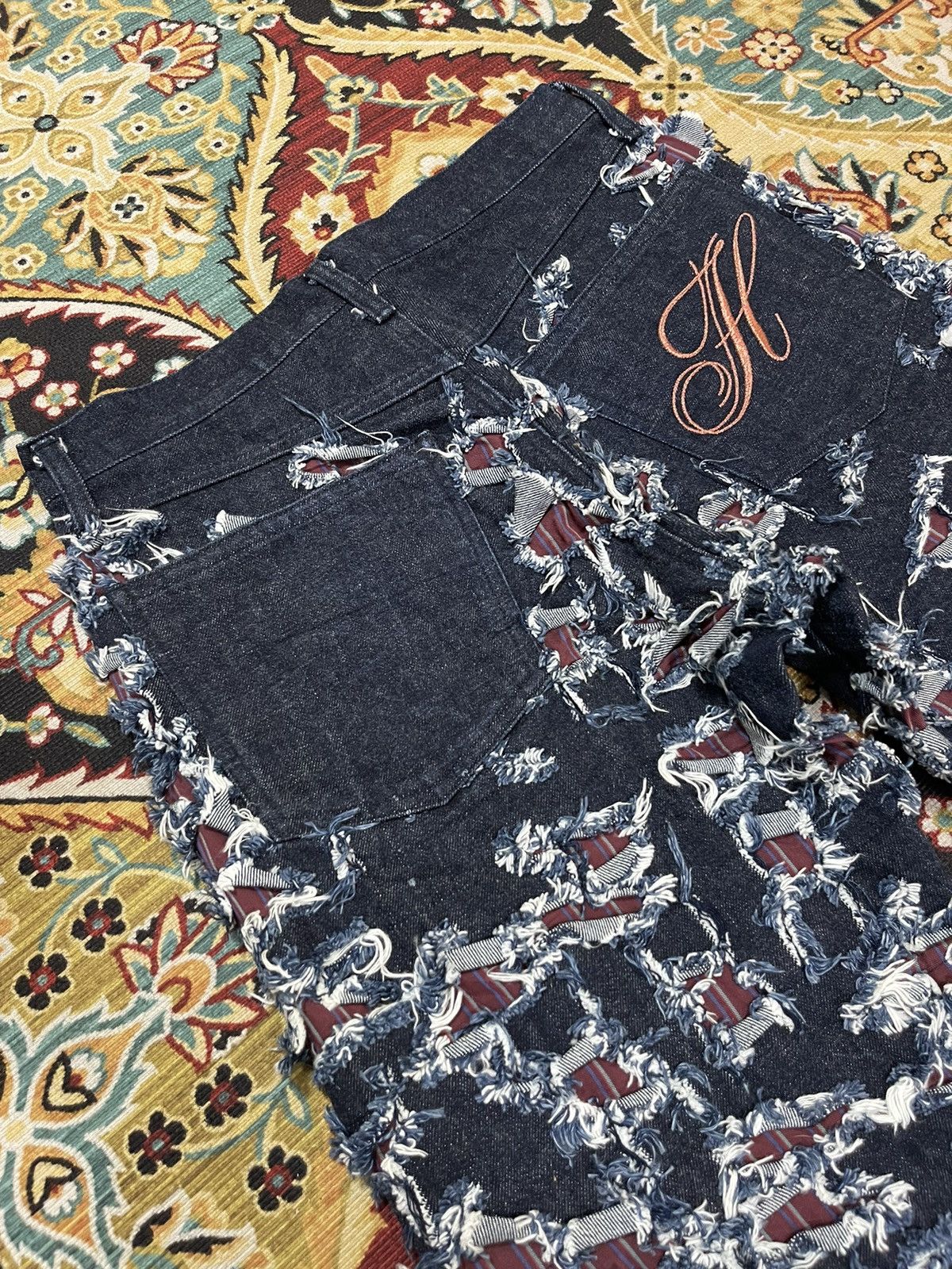 Japanese Brand Vintage Altch Destroyed Rips And Patchess Distressed Jeans Size US 29 - 3 Thumbnail