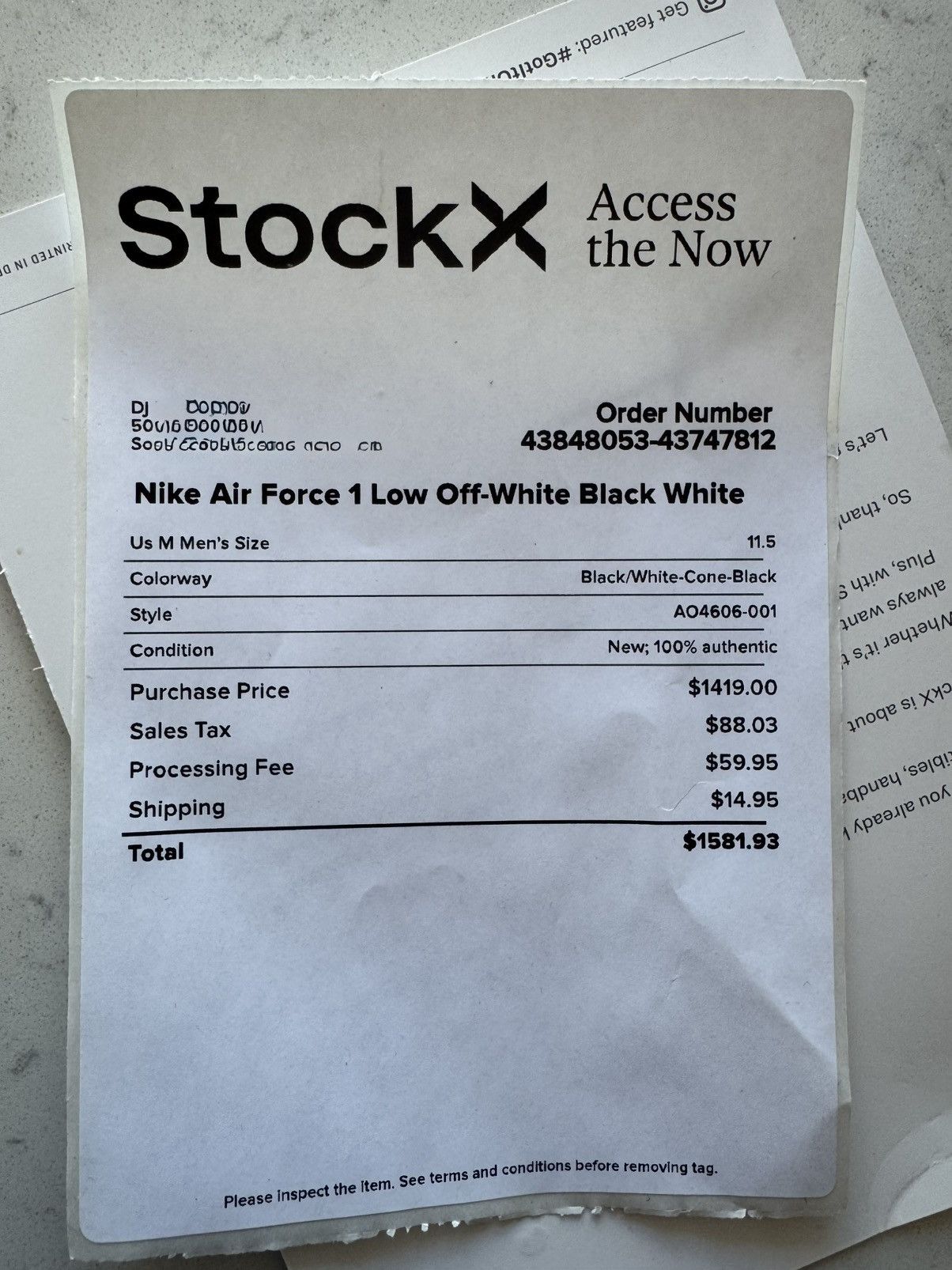 Nike × Off-White Nike Off White Air Force 1 Low Size US 11.5 / EU 44-45 - 5 Thumbnail