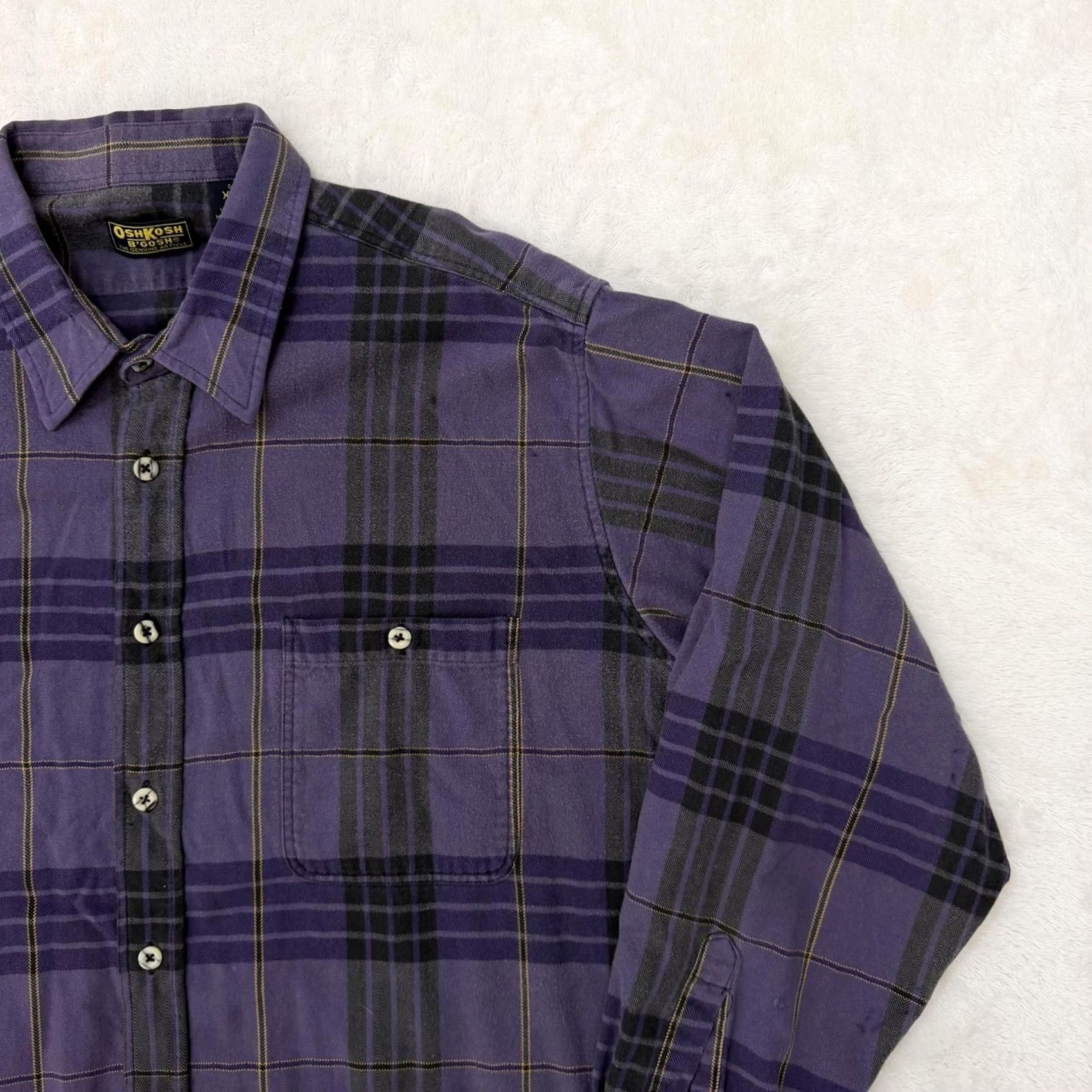 Vintage VINTAGE OshKosh B'gosh Shirt Mens 2XLT Purple Plaid Flannel Button Up Size US XXL / EU 58 / 5 - 3 Thumbnail