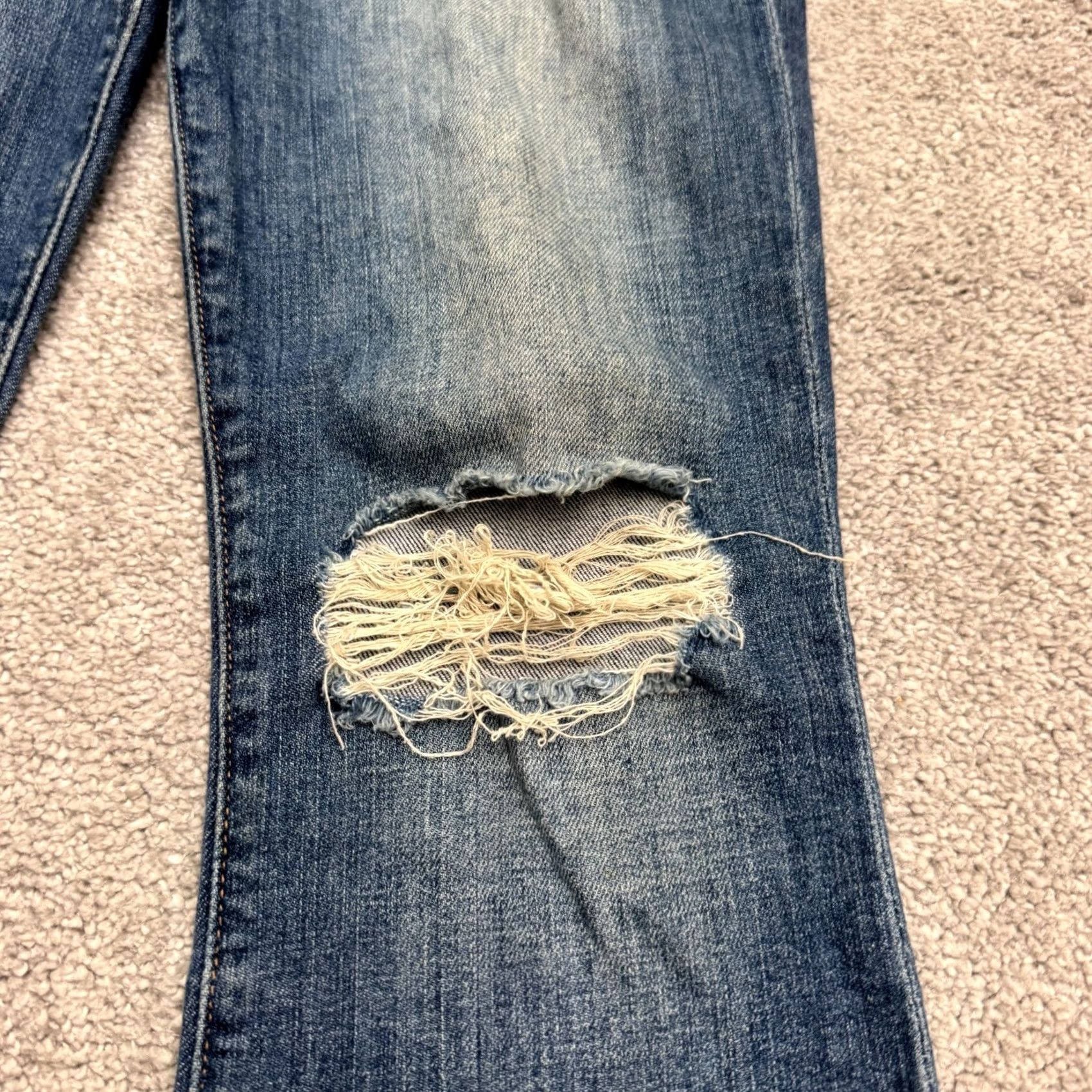 Frame VINTAGE Frame Le Crop Mini Boot Denim Jeans Womens 25 Blue Distressed Casual Blank Size 42" / US 20 - 3 Thumbnail