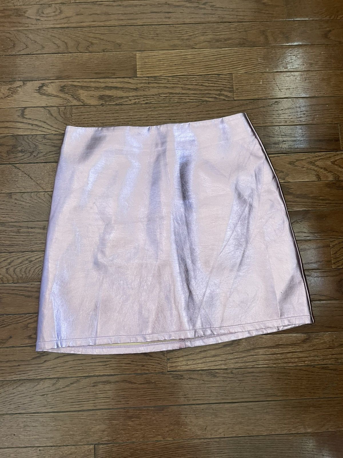 Other Le Lis pink metallic faux leather mini skirt Size 30" / US 8 / IT 44 - 1 Thumbnail