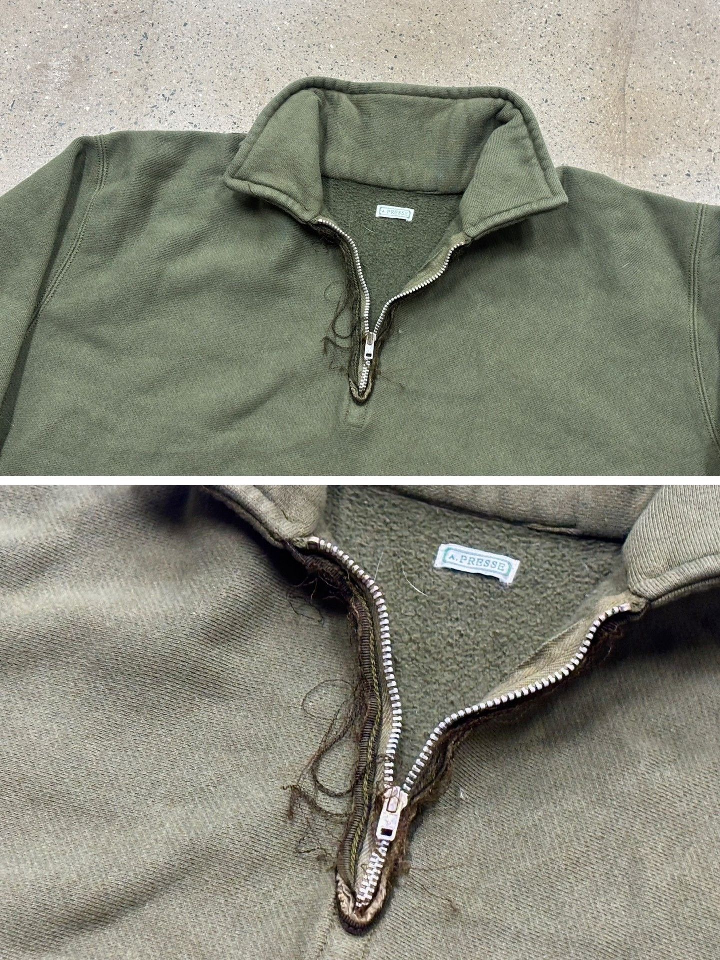 A.PRESSE A.PRESSE 25ss Green Quarter-Zip Pullover Size US M / EU 48-50 / 2 - 3 Thumbnail