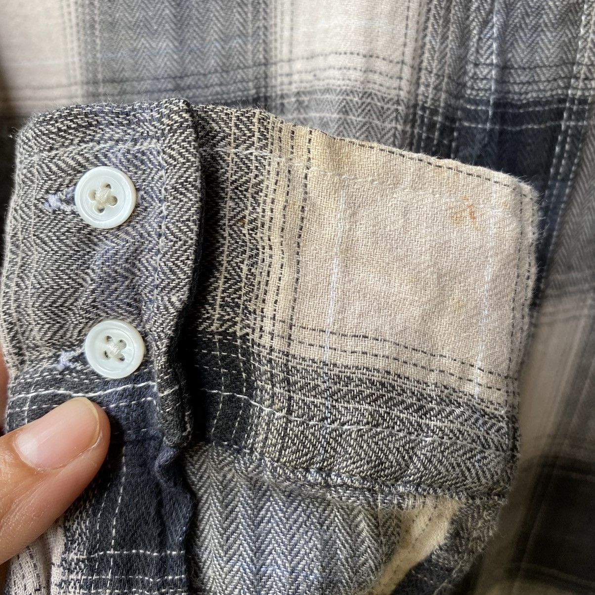 Balmain BALMAIN Gray-Black Plaid Ruffle Sleeve Shirt Size M / US 6-8 / IT 42-44 - 9 Thumbnail