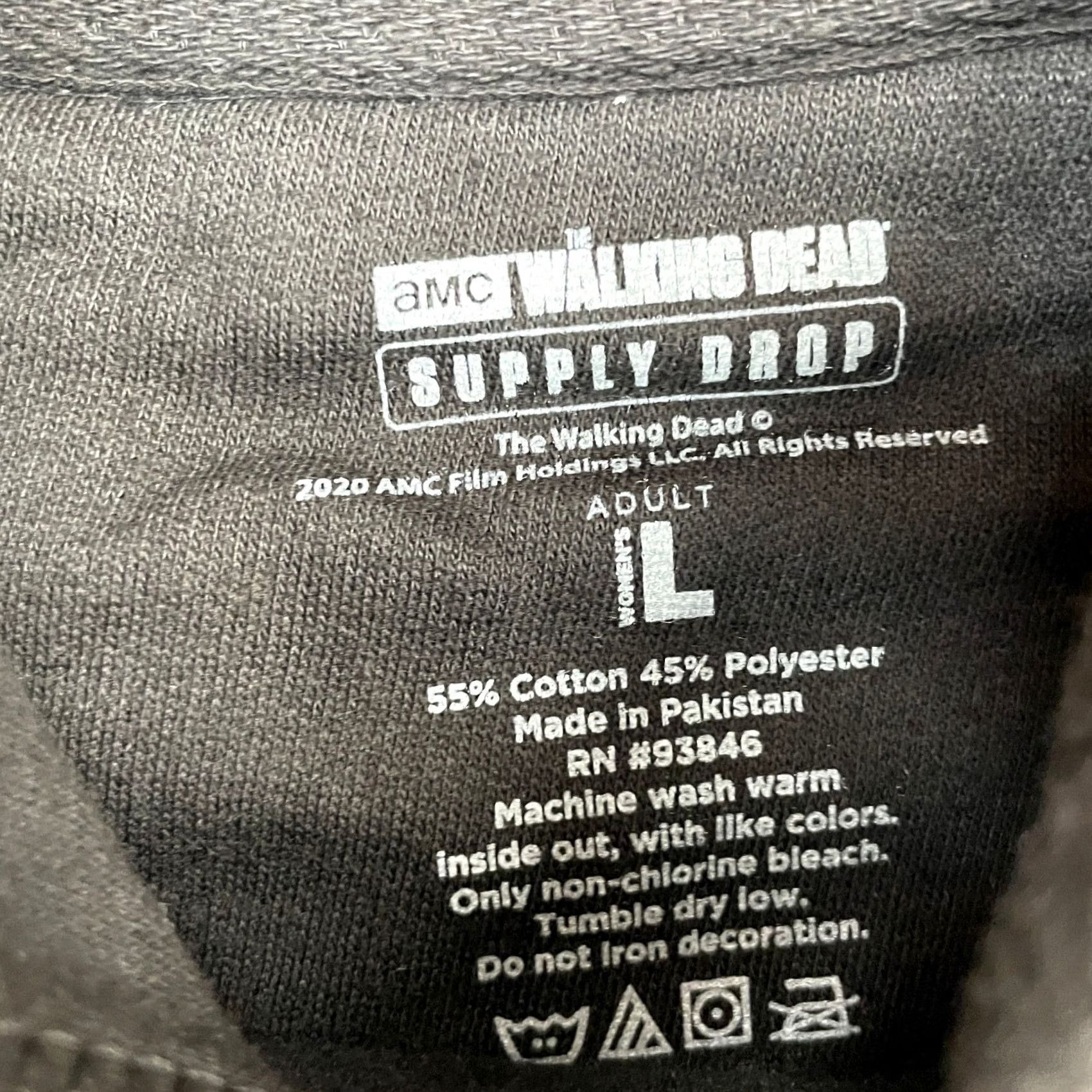 Vintage Supply Drop Hoodie Mens L Black The Walking Dead Men Michonne Pullover AMC Zombie Size US L / EU 52-54 / 3 - 4 Thumbnail
