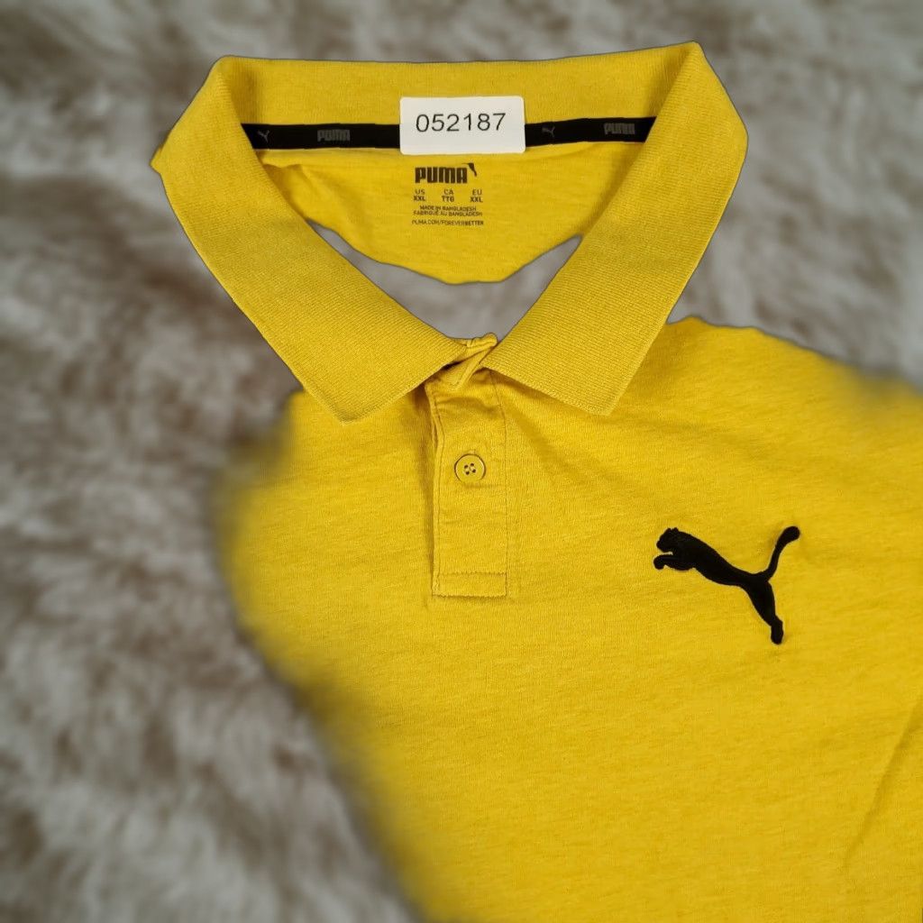 Puma PUMA Polo Shirt Mens Size 2XL Short Sleeve Yellow Cotton Casual Sports Classic Size US XXL / EU 58 / 5 - 1 Thumbnail