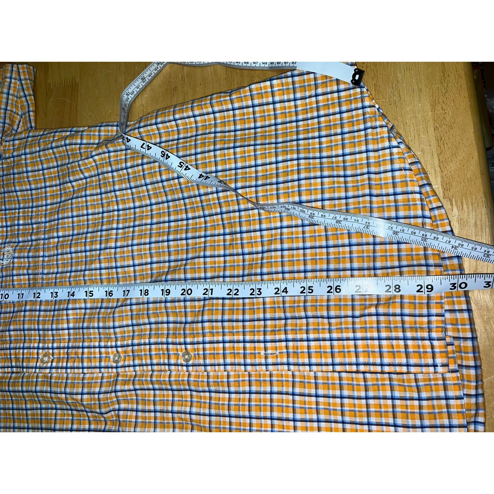 Chaps Chaps Button Up Shirt Orange Blue Easy Care office Summer L Size US L / EU 52-54 / 3 - 9 Thumbnail