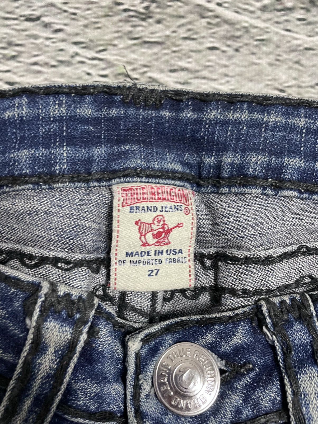 True Religion True Religion navy blue jeans black thick stitching Billy Size 27" / US 4 / IT 40 - 6 Thumbnail