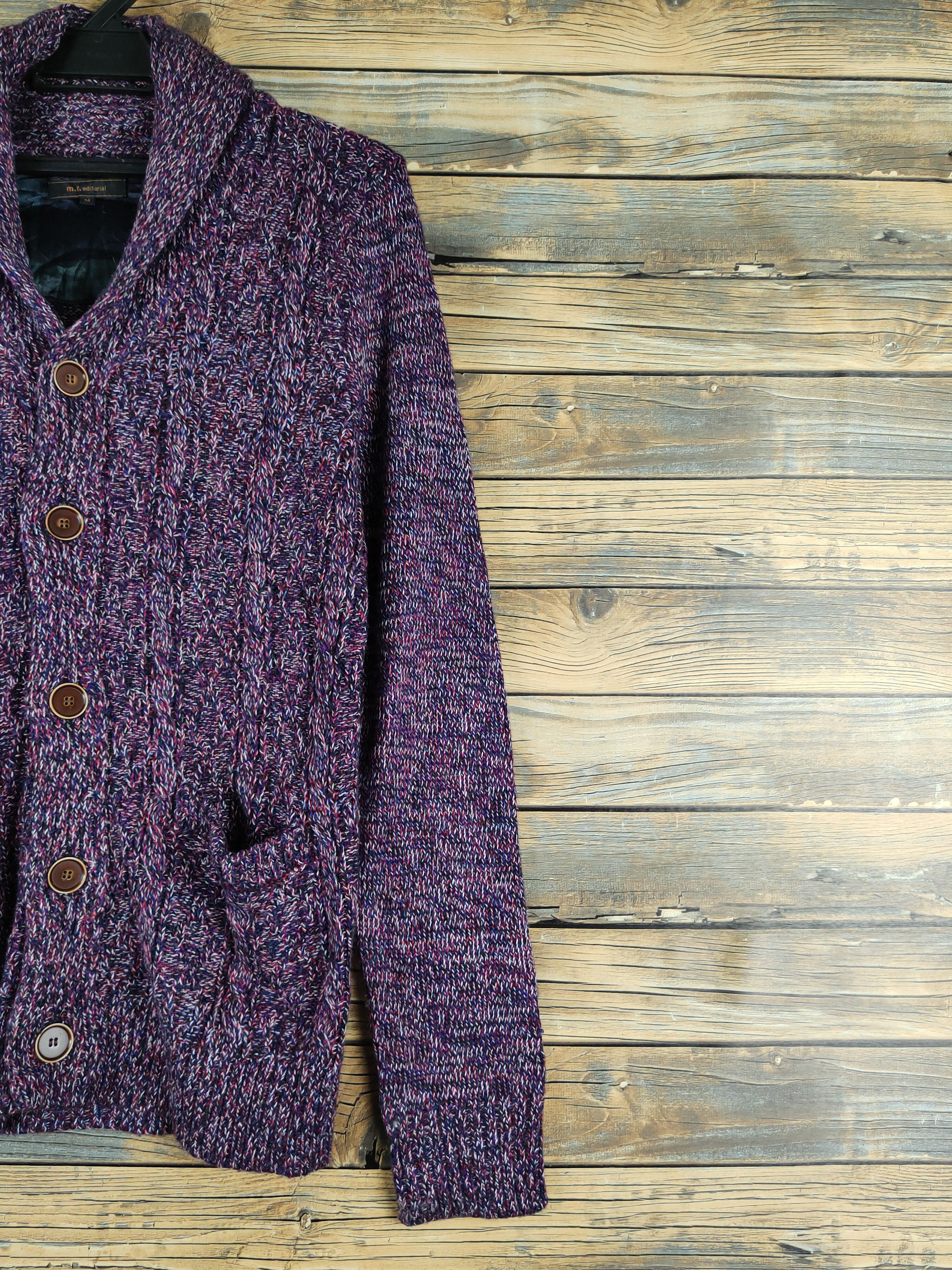 Vintage M.f.editorial Purple Knitwear Cardigan #W1934 Size M / US 6-8 / IT 42-44 - 5 Thumbnail