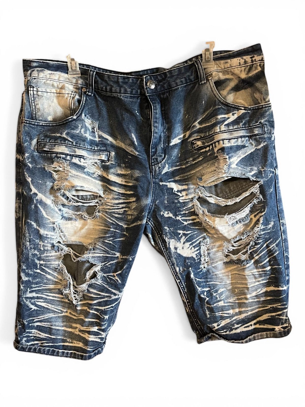 Other Red Ape Mens Big & Tall 46 Acid Wash Distressed Denim Shorts Size US 44 / EU 60 - 1 Thumbnail