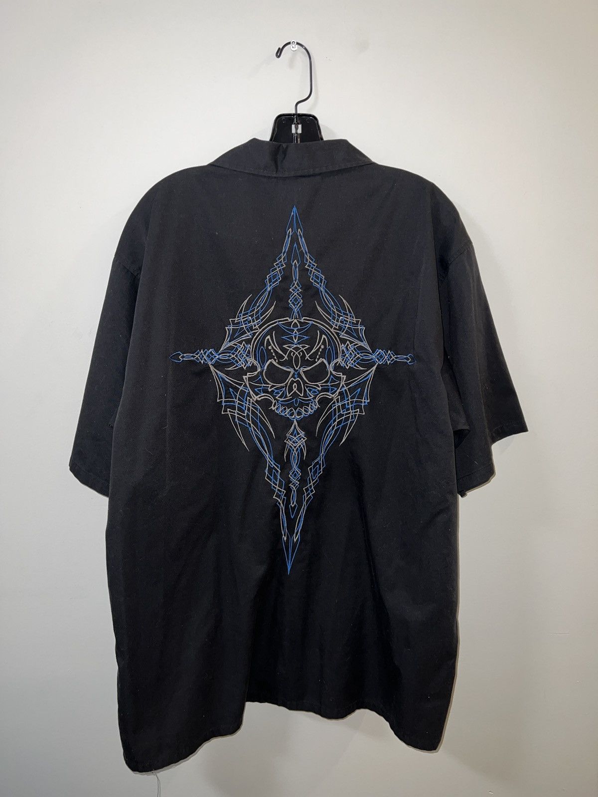 Other Y2K Hard Chrome Skull Tribal Button Up Size US XL / EU 56 / 4 - 2 Thumbnail