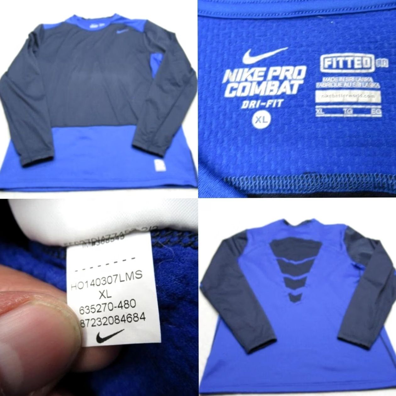 Nike Nike Pro Combat Shirt Mens Large Blue Dri-FIT Insulated Running Hiking XL Tag Size US L / EU 52-54 / 3 - 2 Thumbnail