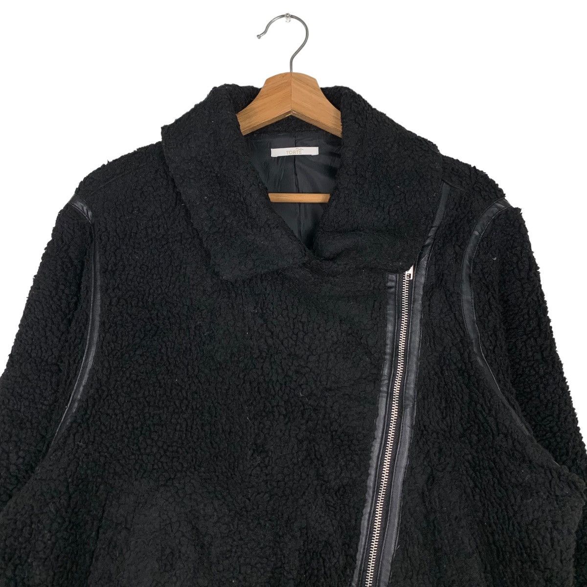 Japanese Brand TORTE Deep Pile Fleece Asymmetrical Jacket #0240-C11 Size US M / EU 48-50 / 2 - 3 Thumbnail