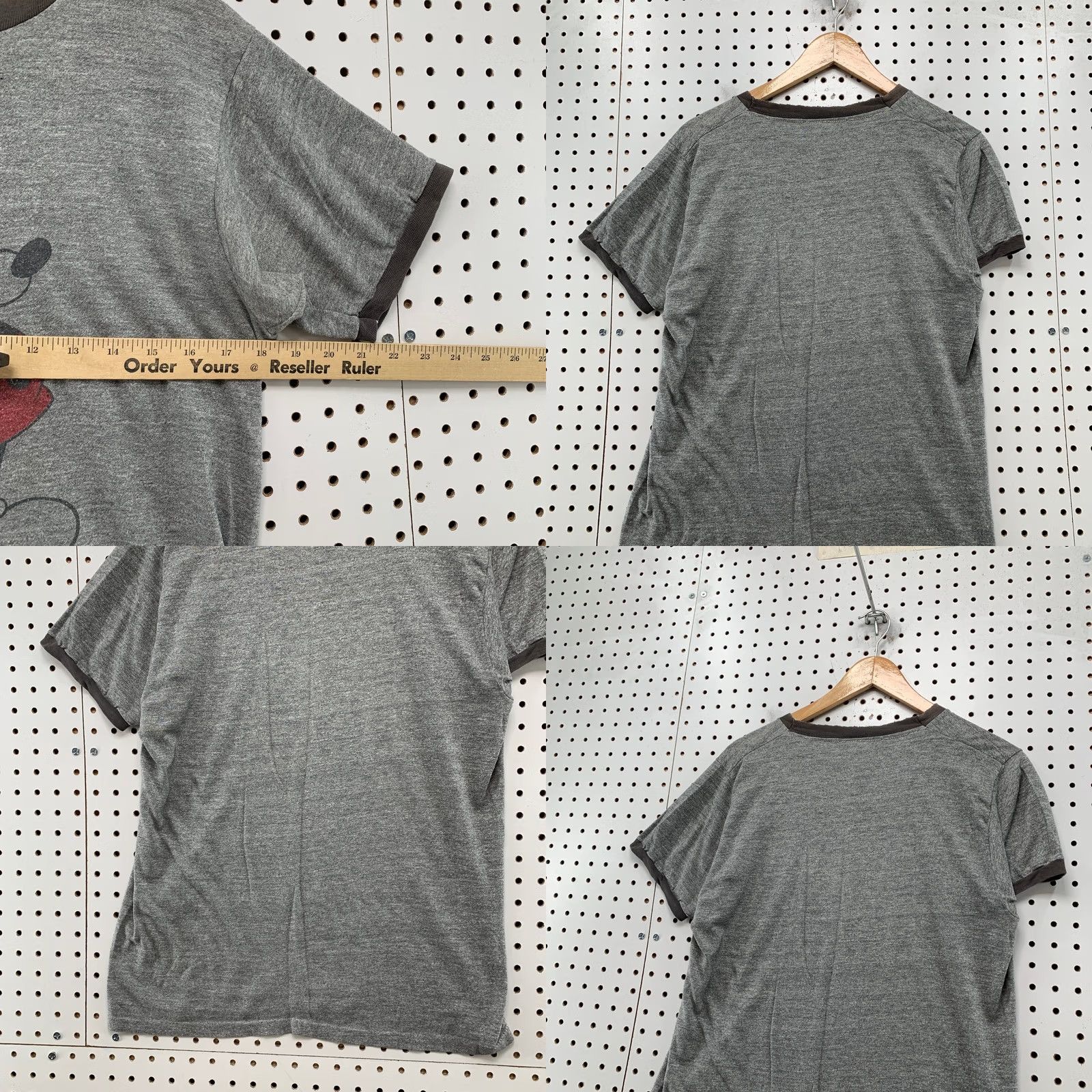 Disney Disney Vintage 80s Mickey Mouse Shirt Mens M Gray Ringer Faded Distressed Shirt Size US M / EU 48-50 / 2 - 9 Thumbnail