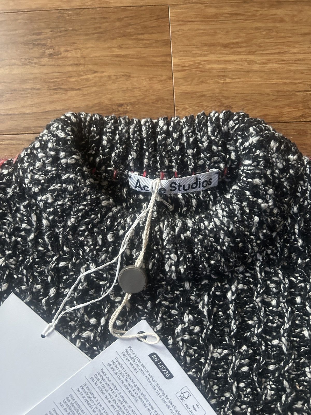 Acne Studios Acne Studios Black & White Open Knit Dress Size L / US 10 / IT 46 - 5 Thumbnail