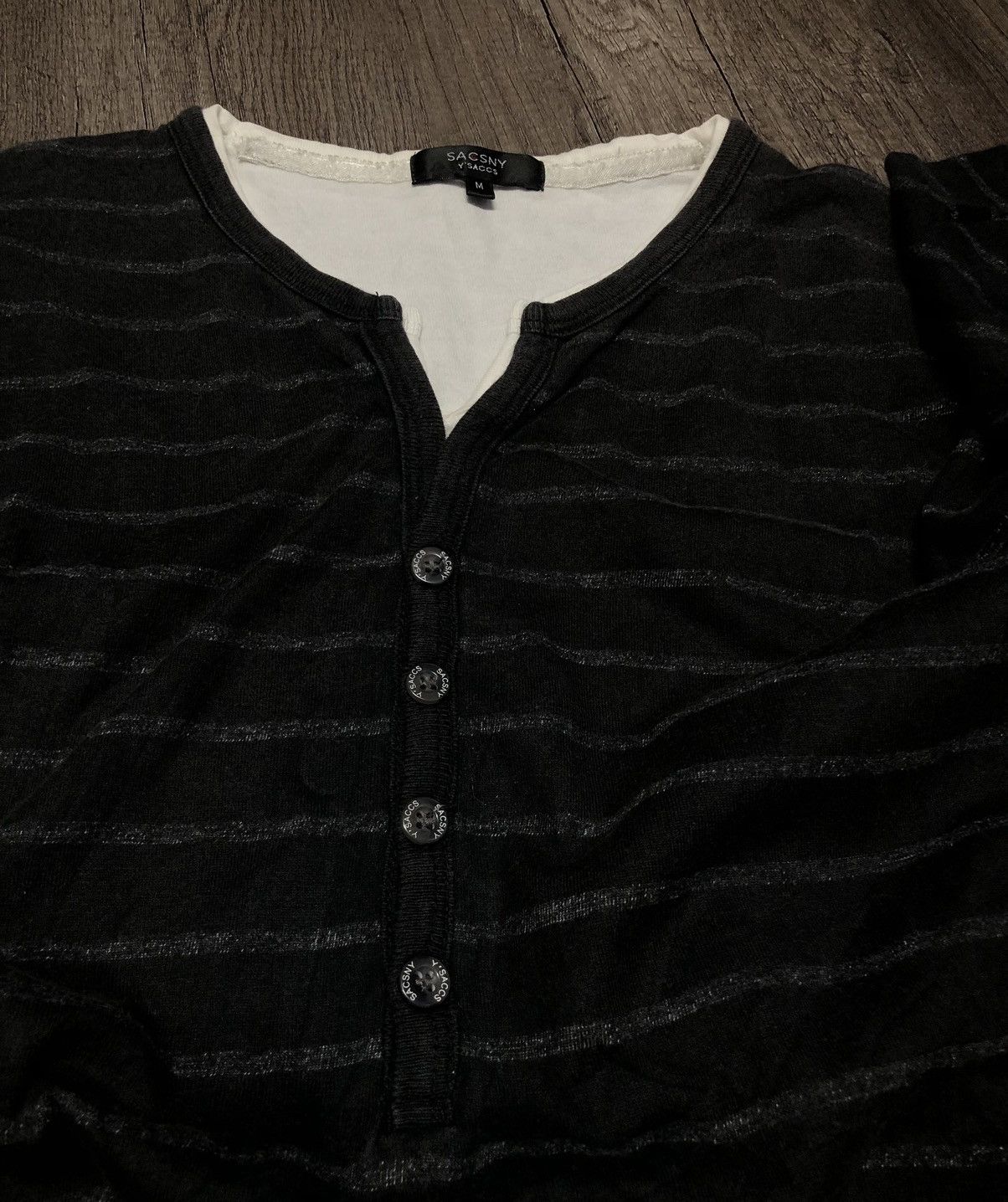 Designer × Vintage × Yohji Yamamoto Sacsny Y'saccs Y's Yohji Yamamoto Long Sleeve Tee Shirt Size US M / EU 48-50 / 2 - 14 Thumbnail