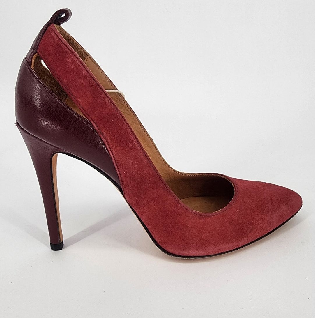 Iro IRO Burgundy Suede/Leather Pumps Women's Size 37 (US 6.5) Size US 6.5 / IT 36.5 - 3 Thumbnail