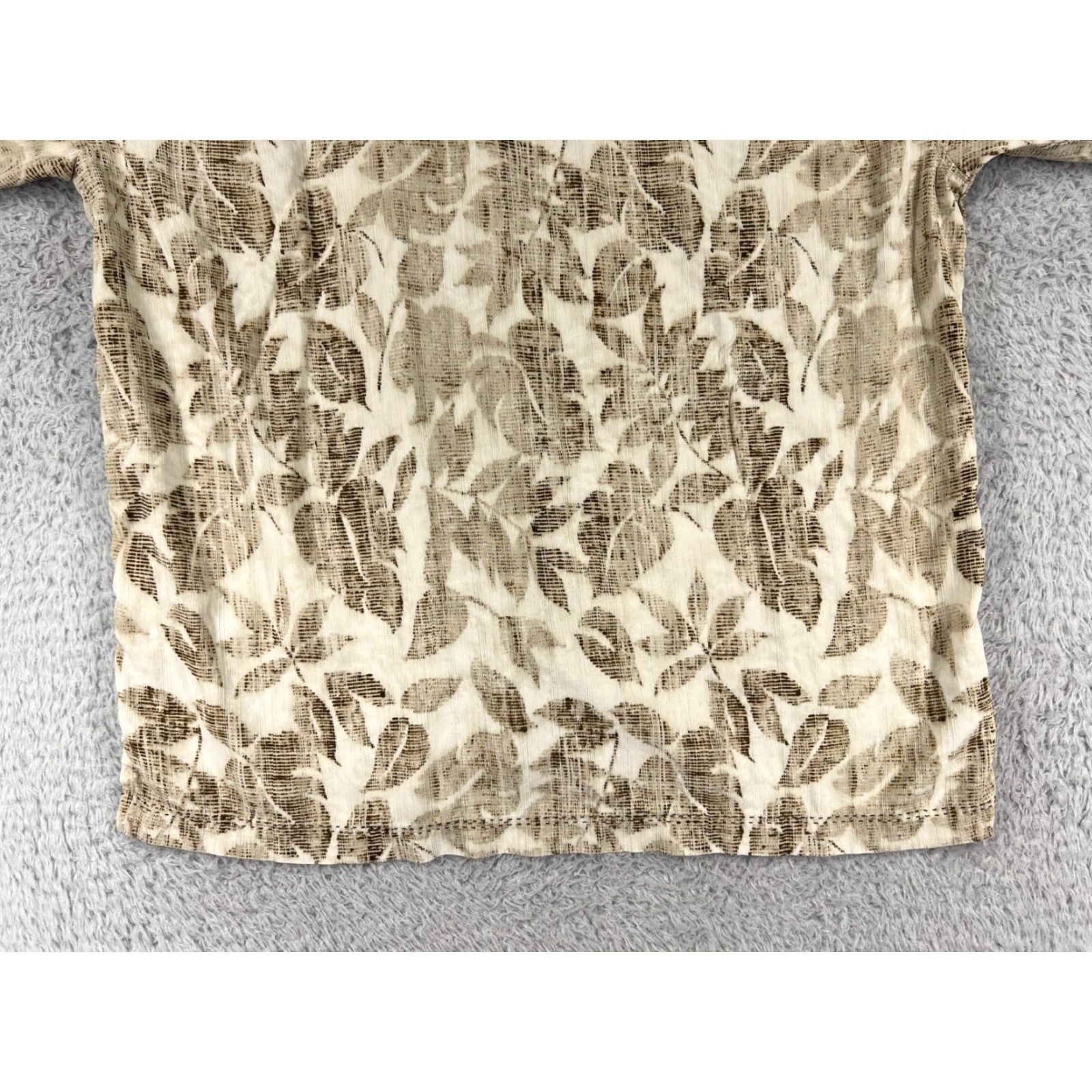 Tommy Bahama Tommy Bahama Shirt Mens Large Beige Leaf Pattern Hawaiian Camp Aloha Beach Resort Size US L / EU 52-54 / 3 - 7 Thumbnail
