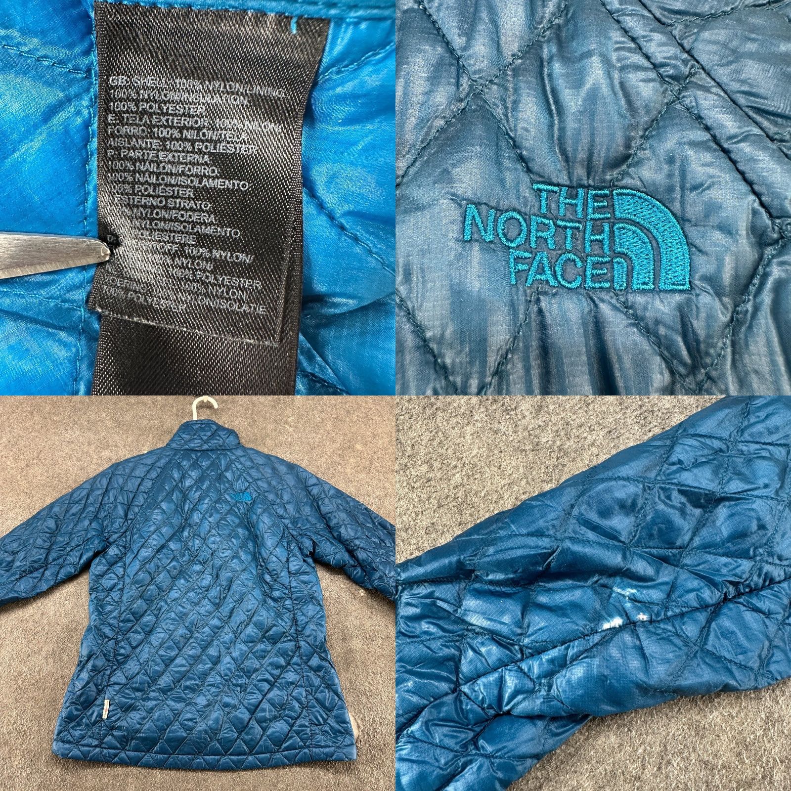 The North Face The North Face Jacket Womens M Blue Puffer Quilted Full Zip ThermoBall Logo Nylon Size M / US 6-8 / IT 42-44 - 8 Thumbnail