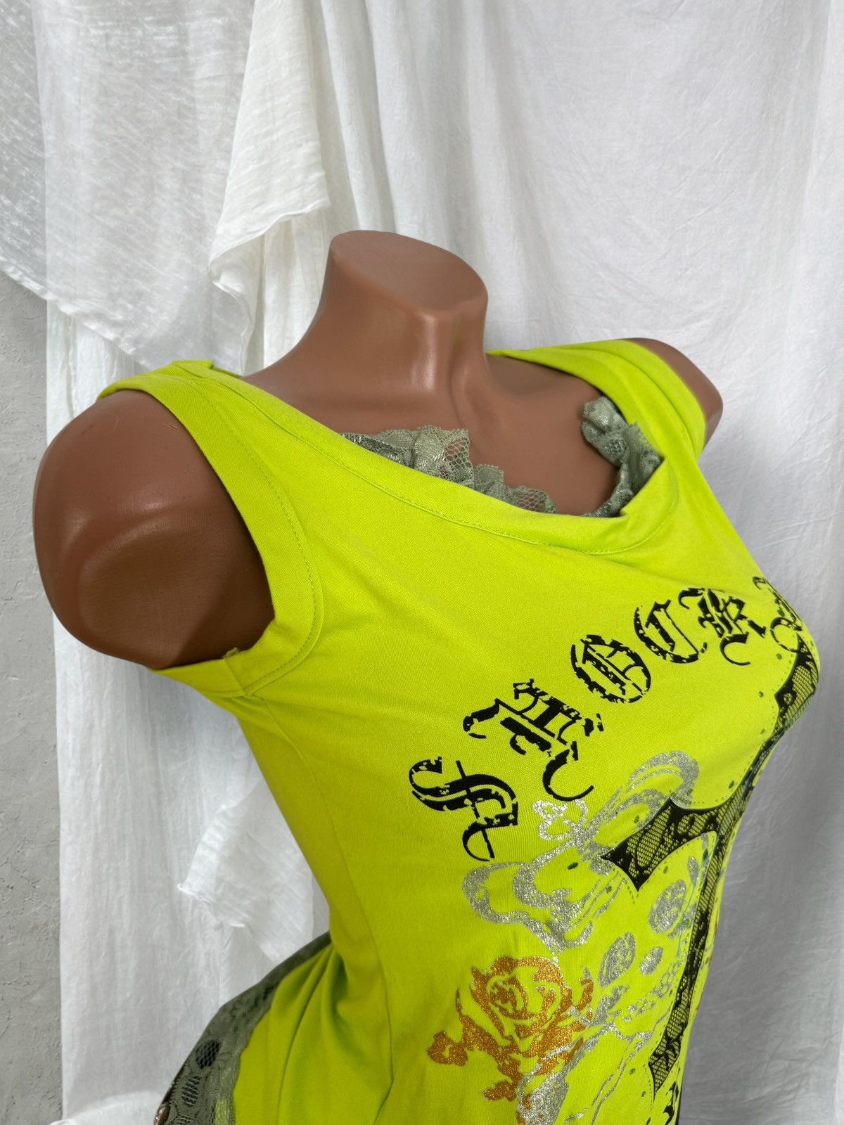 Hysteric Glamour Amazing Y2K Cross Logo Vintage Goth Lace Tank Top Size M / US 6-8 / IT 42-44 - 3 Thumbnail