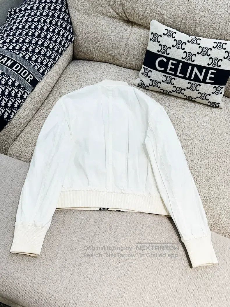 Hermes Hermes White Base Daisies Floral Pattern Two-Sided Long Sl Size XS / US 0-2 / IT 36-38 - 5 Thumbnail