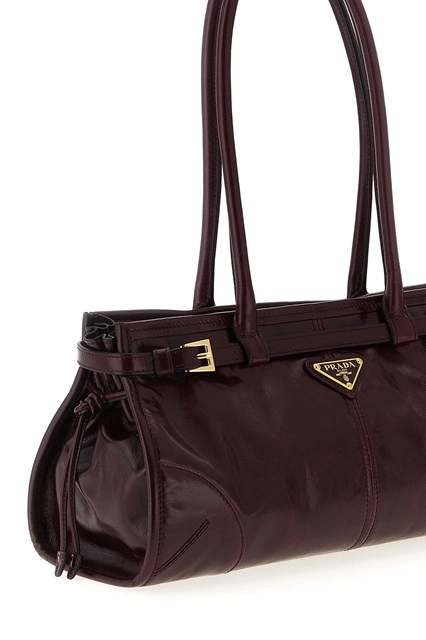 Prada PRADA Bonnie Medium Bordeaux Leather Top Handle Bag New Size ONE SIZE - 3 Thumbnail