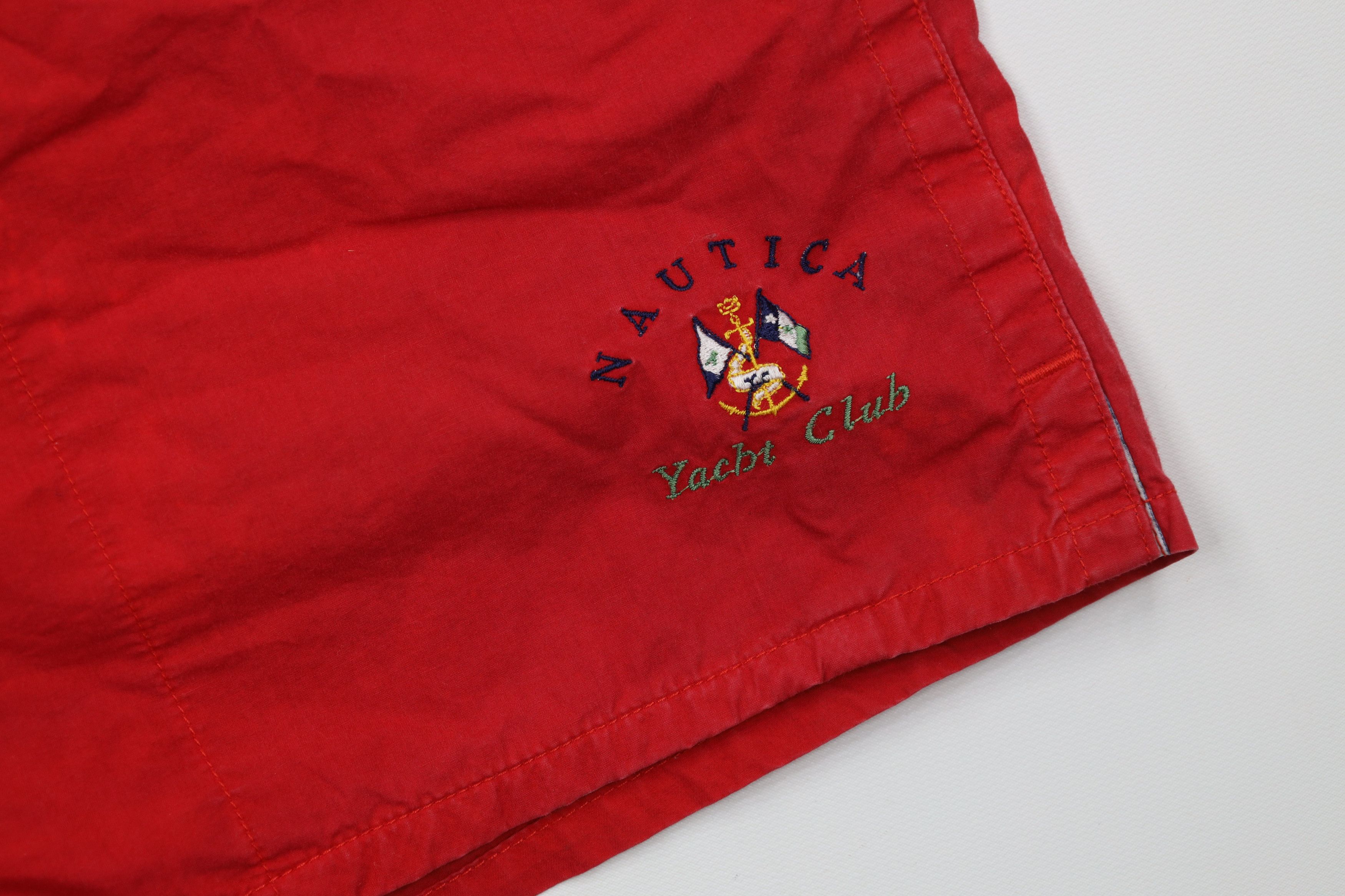 Nautica Vintage 90s Nautica Yacht Club Spell Out Lined Shorts Trunks Size US 34 / EU 50 - 5 Thumbnail