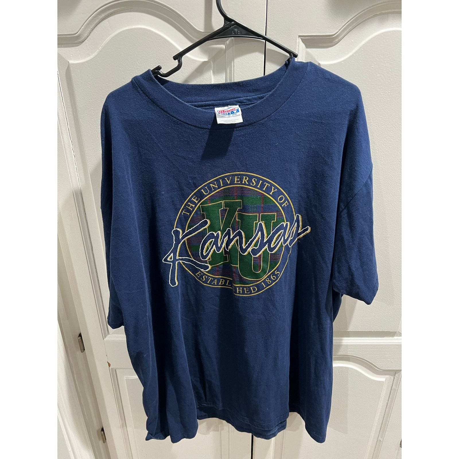Hanes Vintage University of Kansas KU T-Shirt XXL Hanes Size US XL / EU 56 / 4 - 6 Thumbnail