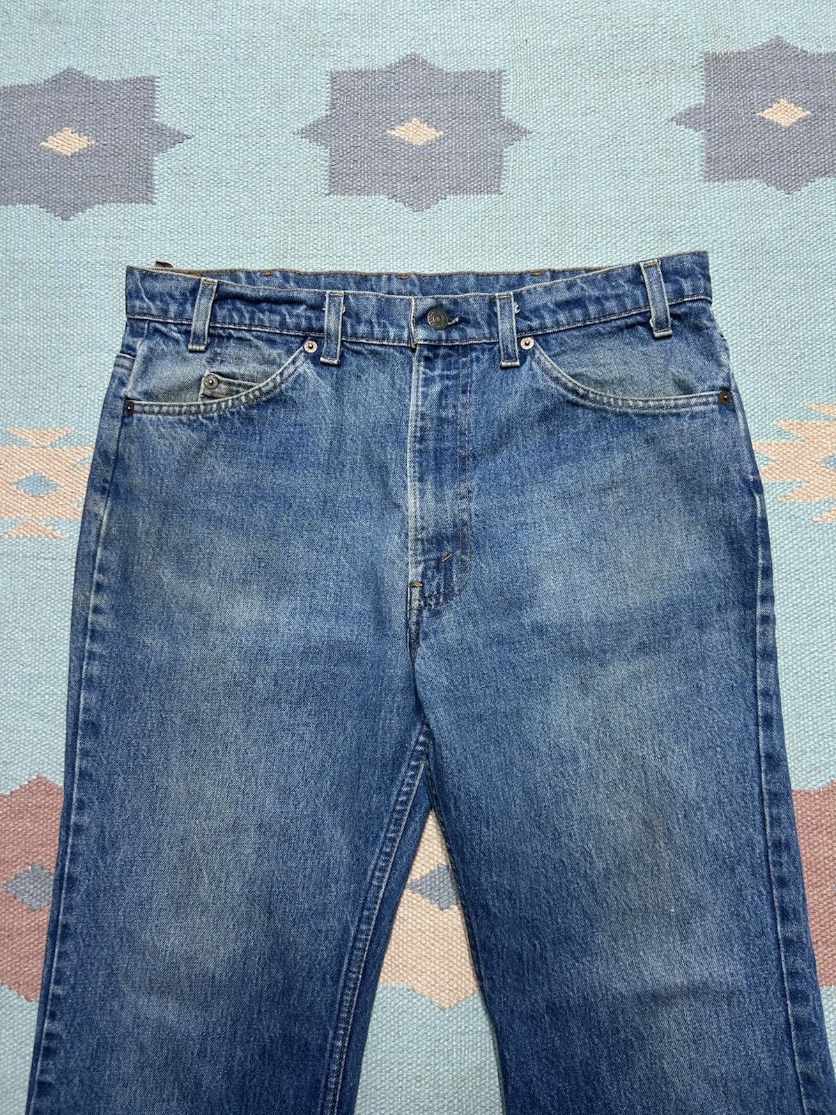 Vintage Vtg Levi's 517 jeans orange tab dark wash bootcut USA 34x29 Size US 34 / EU 50 - 7 Thumbnail