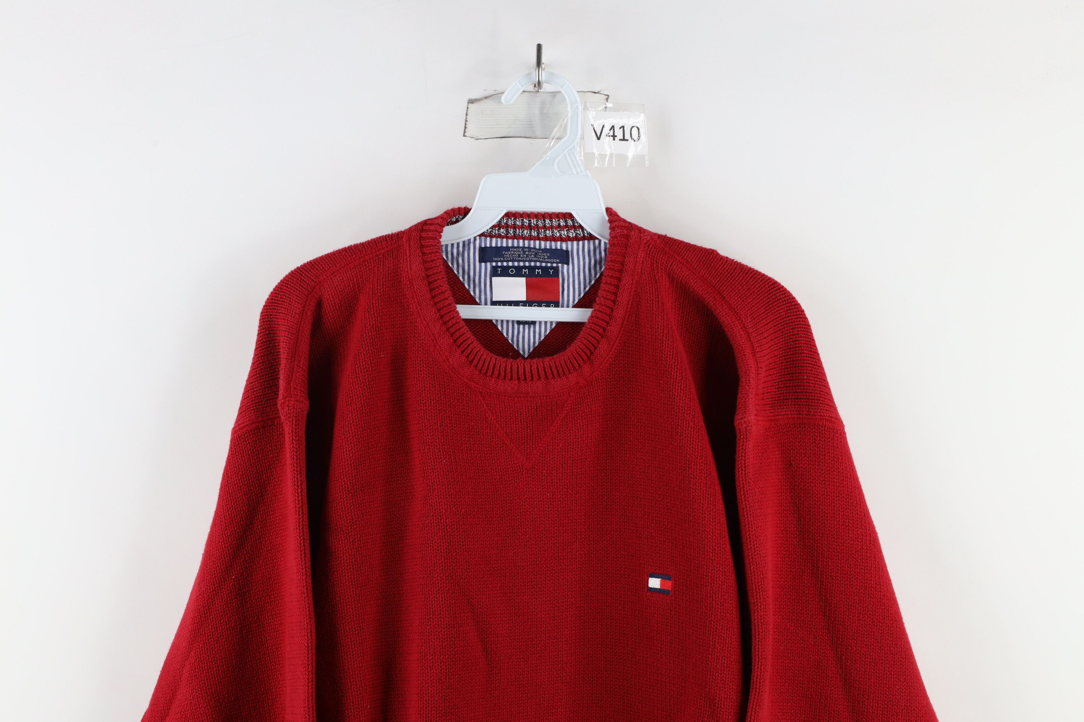 Tommy Hilfiger × Vintage Vintage 90s Tommy Hilfiger Heavyweight Cotton Knit Sweater Size US XL / EU 56 / 4 - 2 Thumbnail