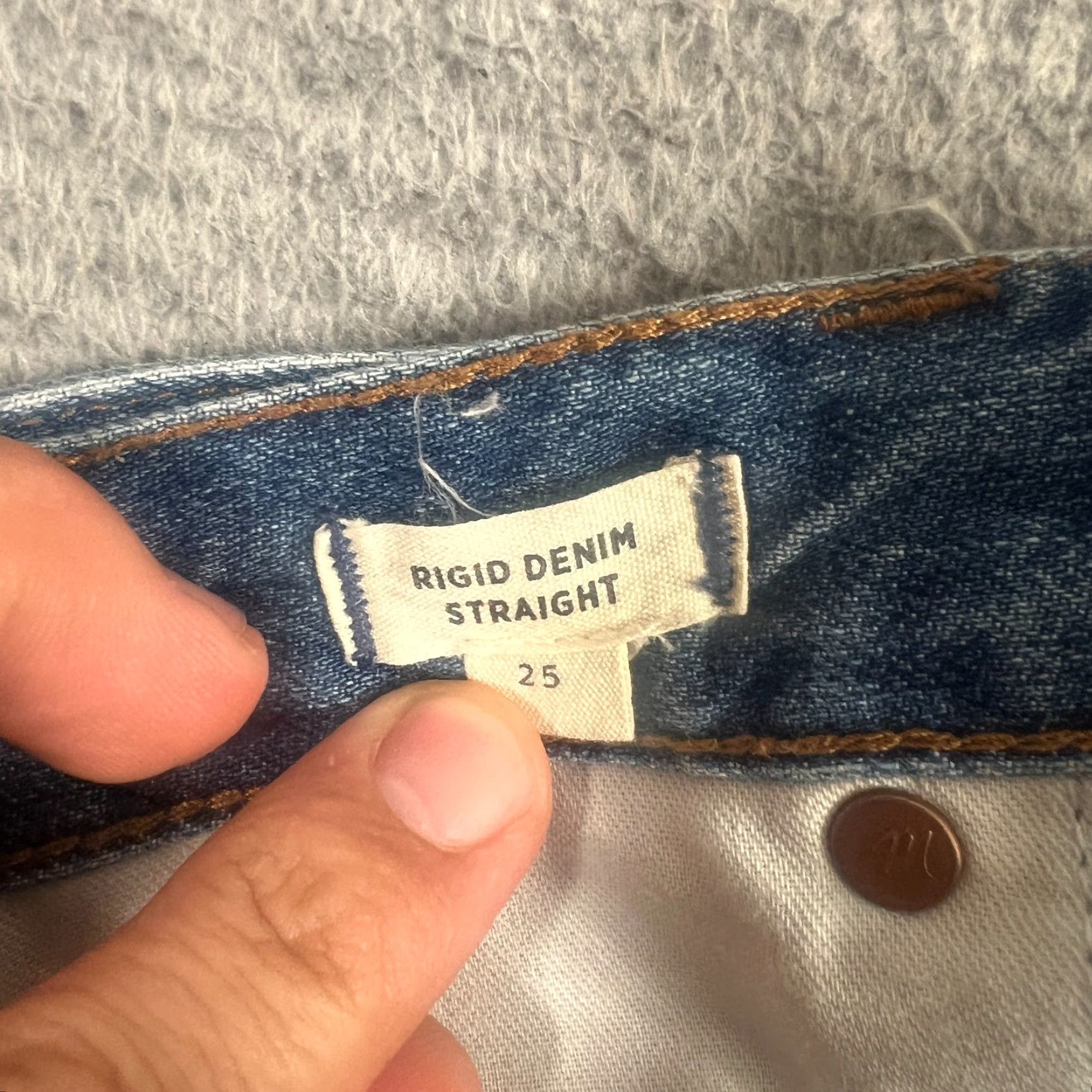 Madewell Madewell Denim Skirt Womens 25 Blue A-Line High Rise Tie Waist Pockets Bohemian Size 42" / US 20 - 6 Thumbnail
