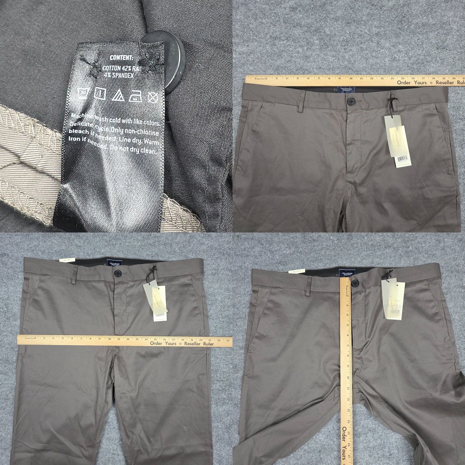 Vintage 7Diamonds Parker Chino Pants Mens 36x32 Charcoal Straight Fit Performance New Size US 36 / EU 52 - 9 Thumbnail