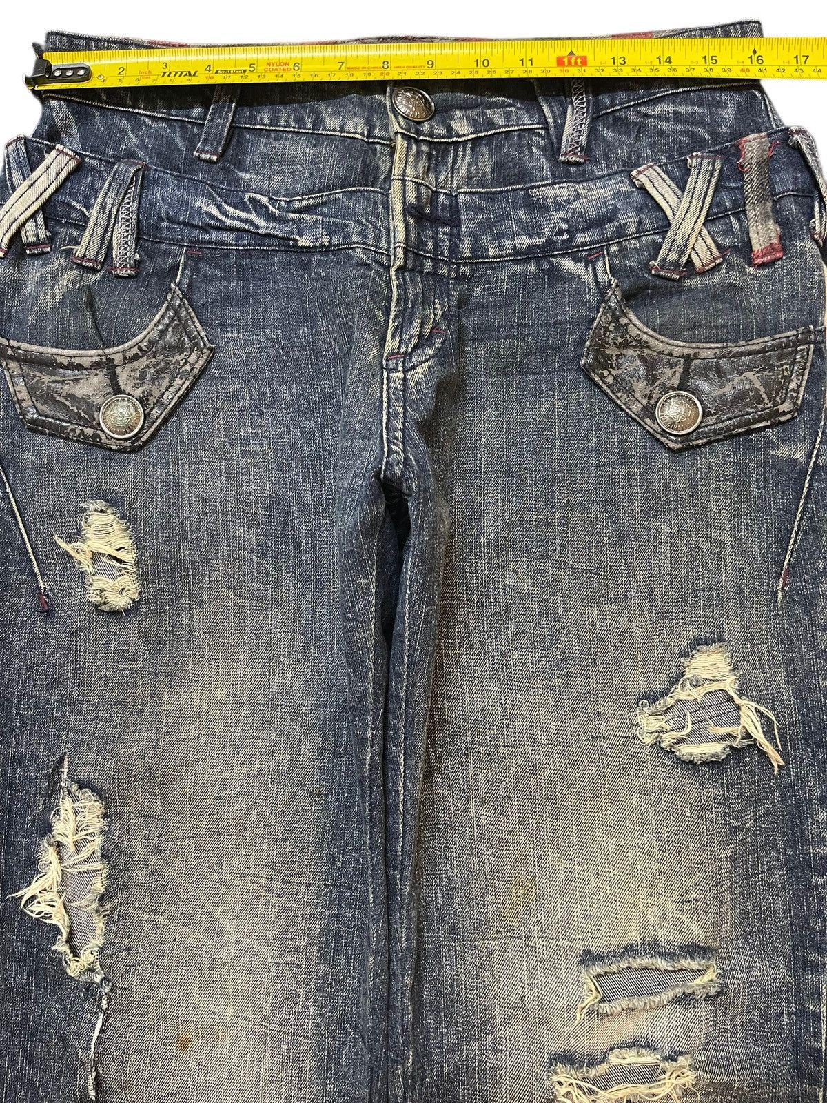 If Six Was Nine Vintage Japanese Brand Double Waist Thunder Wash Distressed Size US 32 / EU 48 - 12 Thumbnail