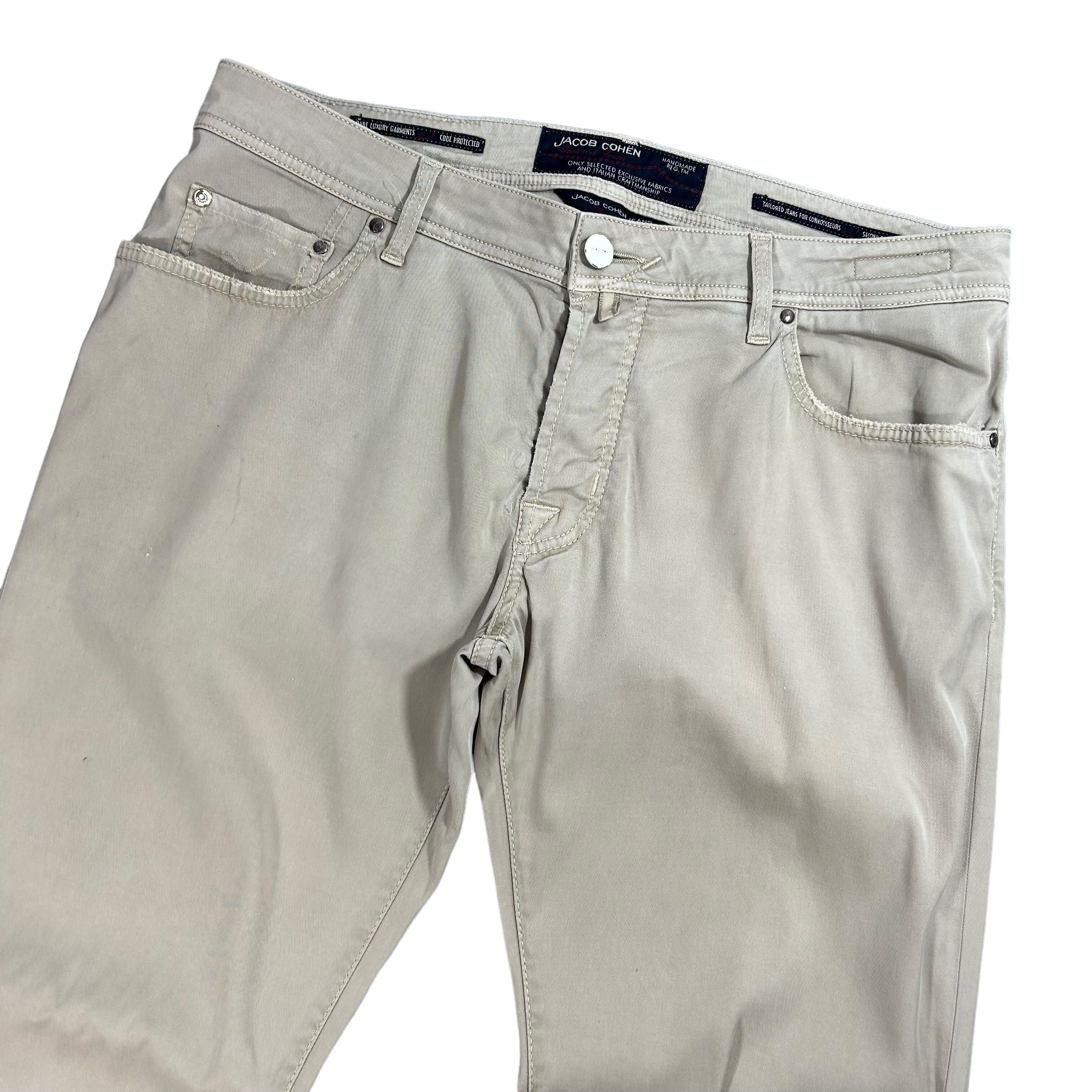 Jacob Cohen Jacob Cohen Style 688 Lyocell Beige Regular Tapered Pants 36 Size US 36 / EU 52 - 3 Thumbnail
