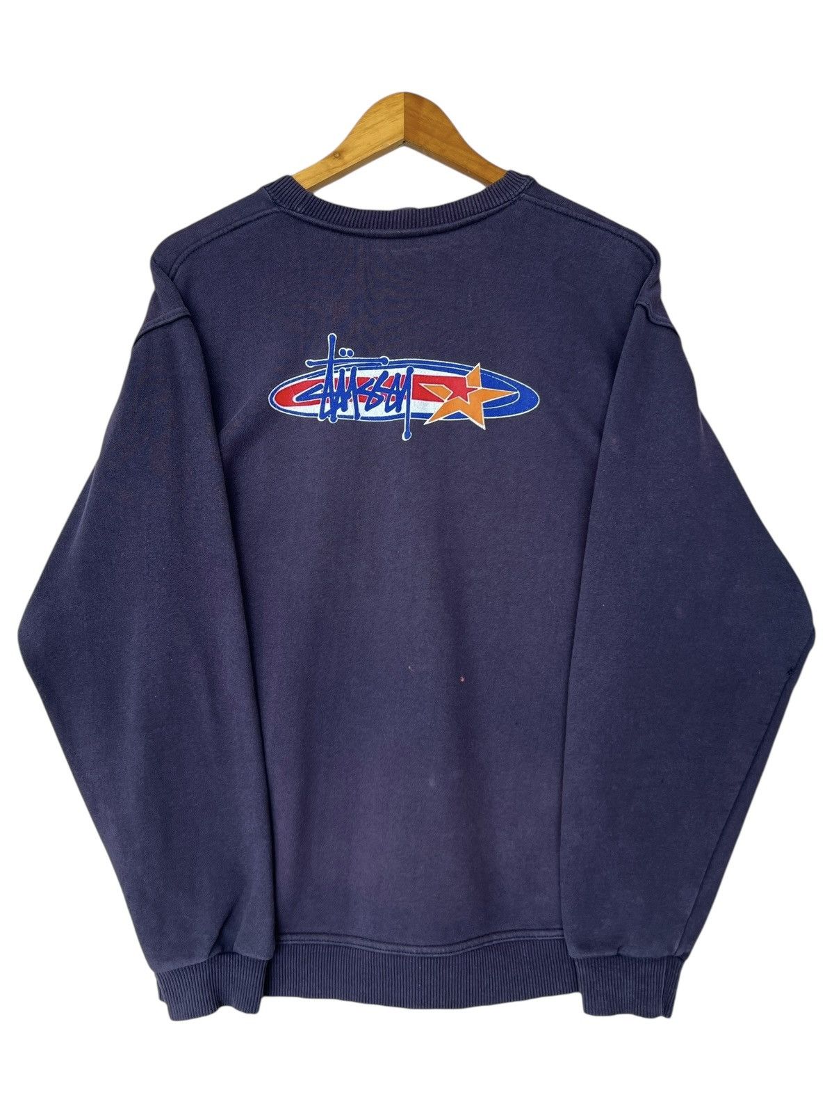 Stussy Rare🔥 Vintage 90s Stussy Star Sunfaded Distressed Sweatshirt Size US M / EU 48-50 / 2 - 3 Thumbnail