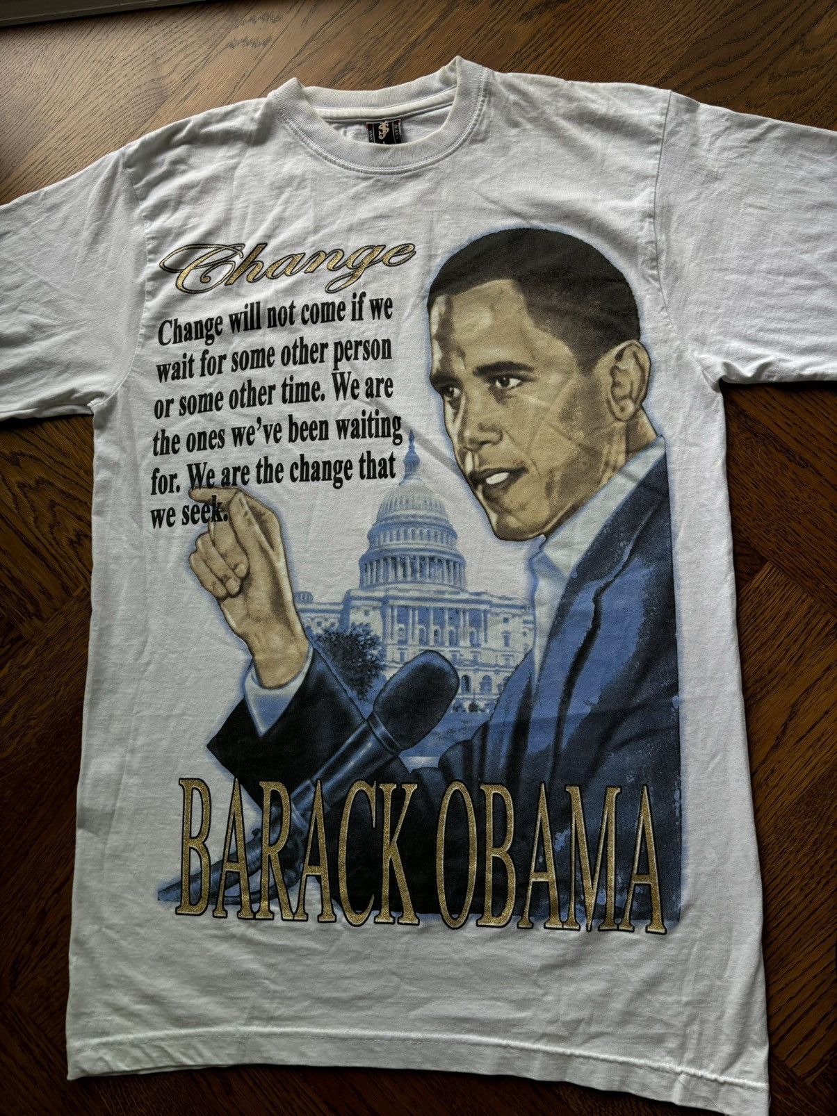 Rap Tees × Vintage 2000s Barack Obama Tee Vintage Election Bling Pen Pixel Size US L / EU 52-54 / 3 - 4 Thumbnail