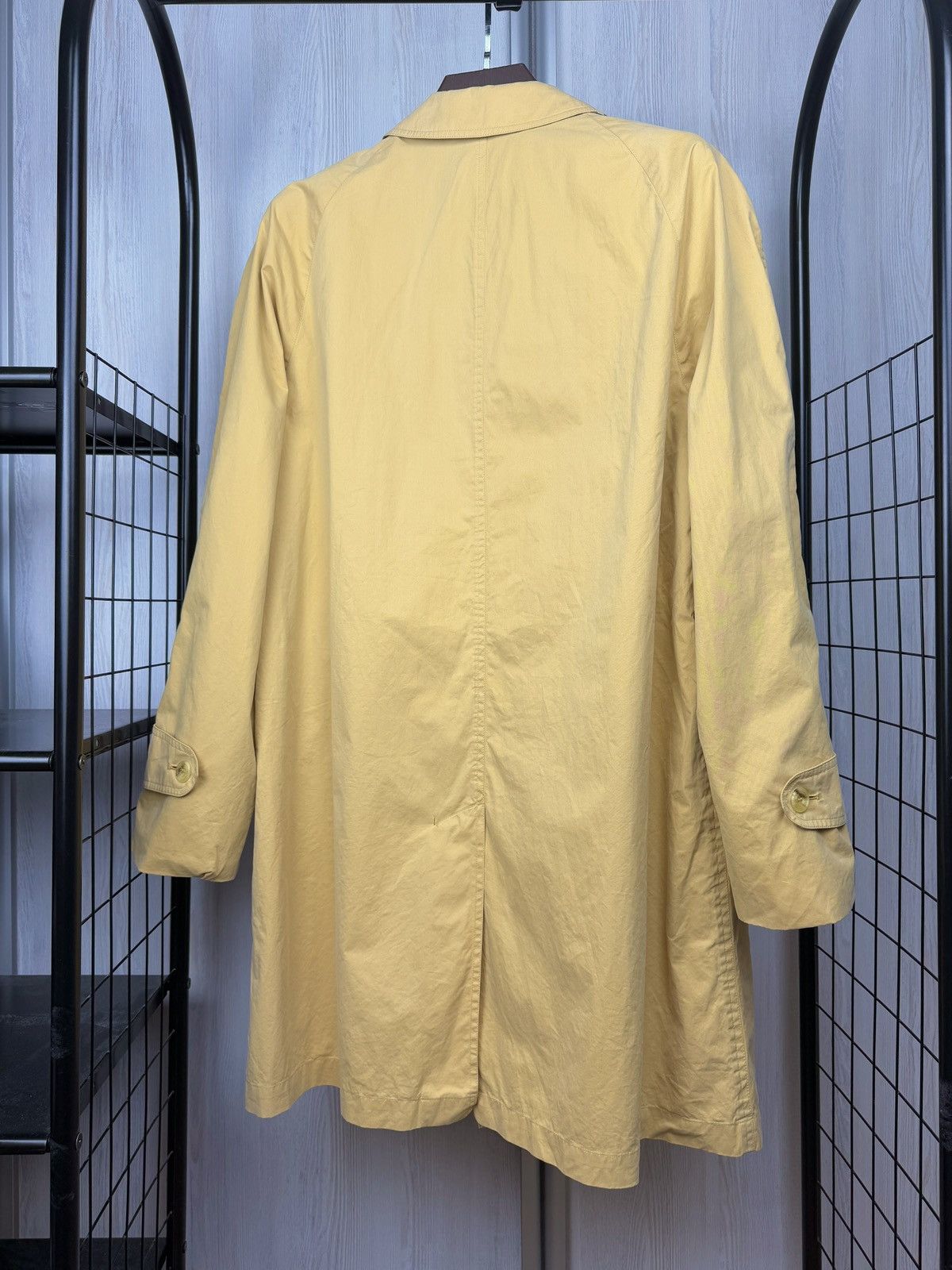 Aquascutum AQUASCUTUM Men’s Yellow Cotton Trench Raincoat Check Lining Size US M / EU 48-50 / 2 - 8 Thumbnail